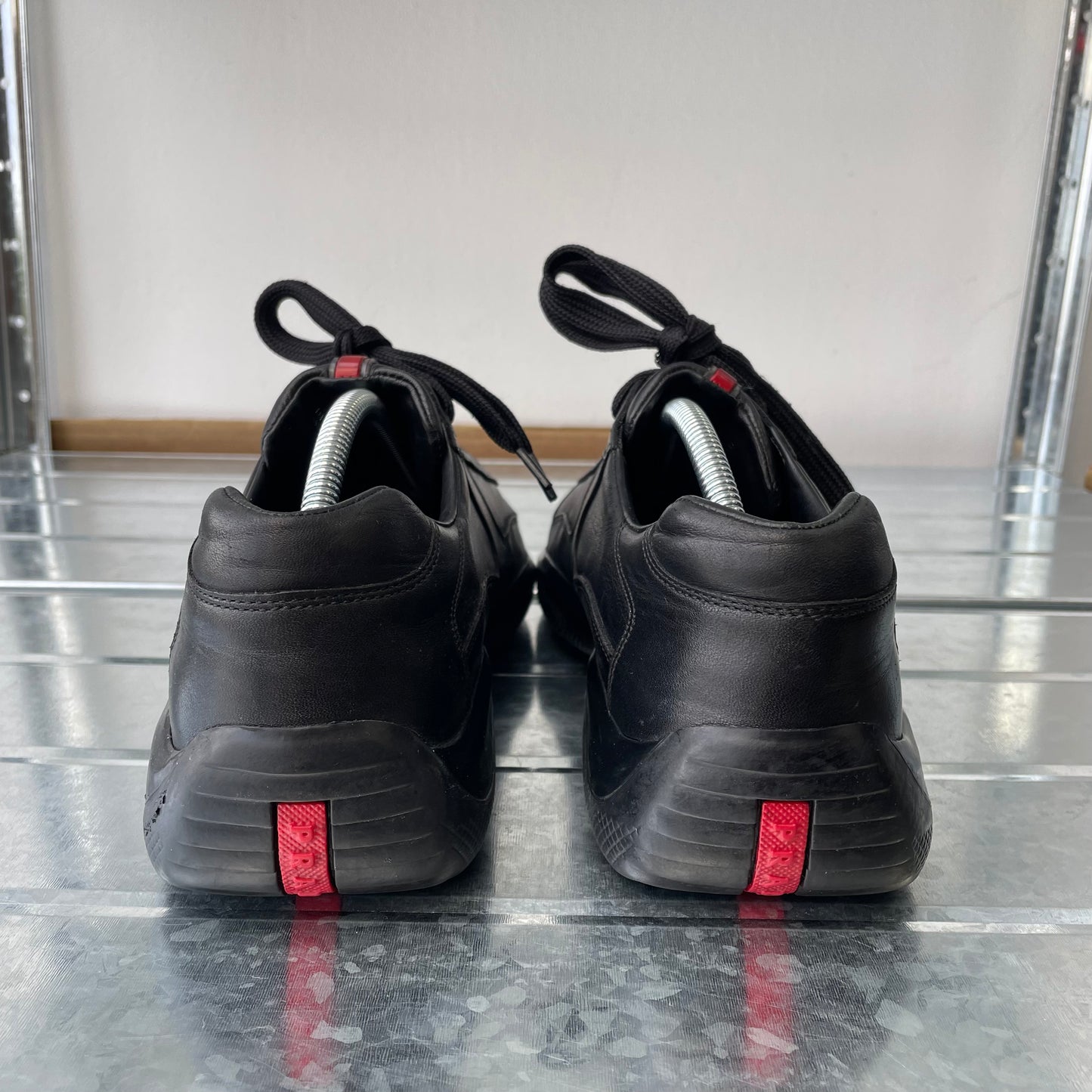 Prada Sport Black 00s All Leather Americas Cup Trainers