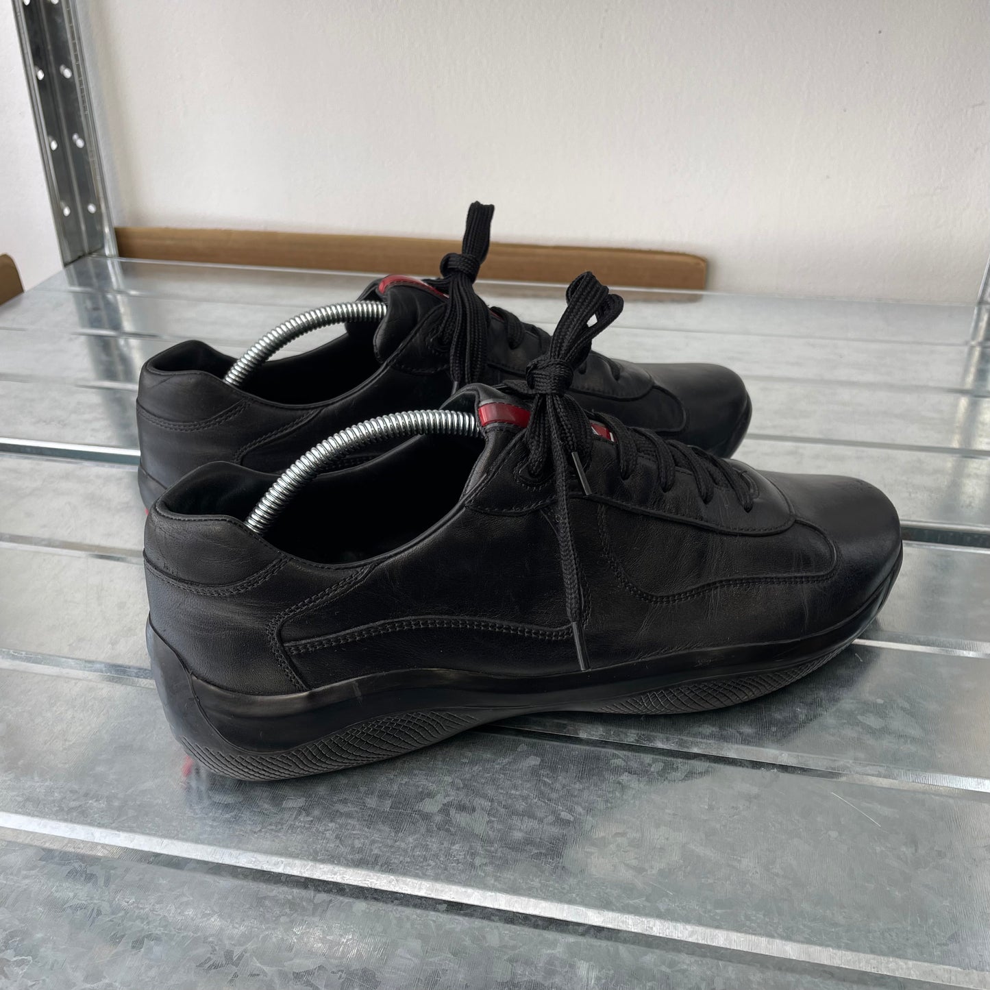 Prada Sport Black 00s All Leather Americas Cup Trainers