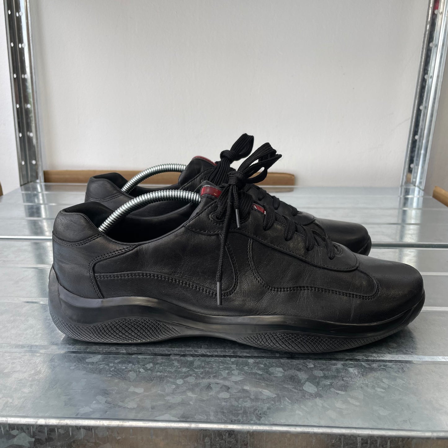 Prada Sport Black 00s All Leather Americas Cup Trainers