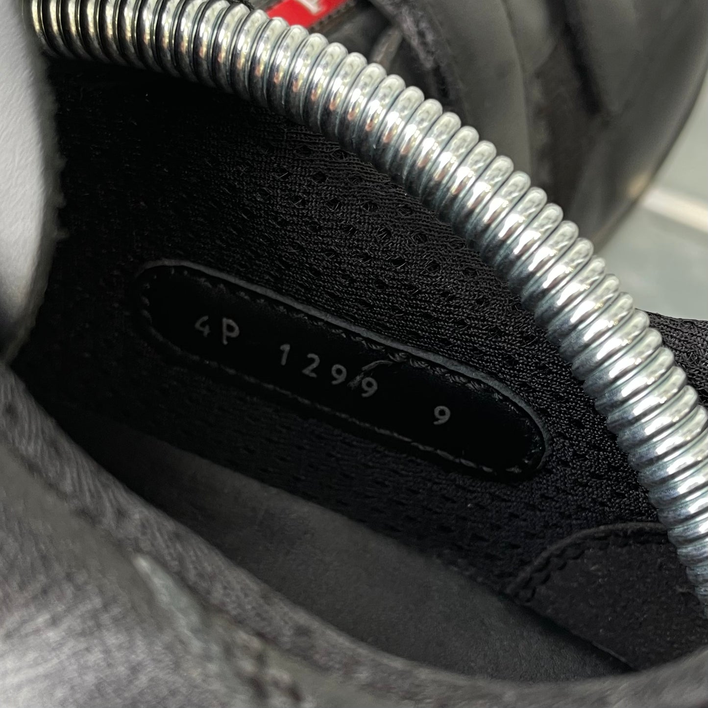 Prada Sport Black 00s Leather Spellout Strap Americas Cup Trainers