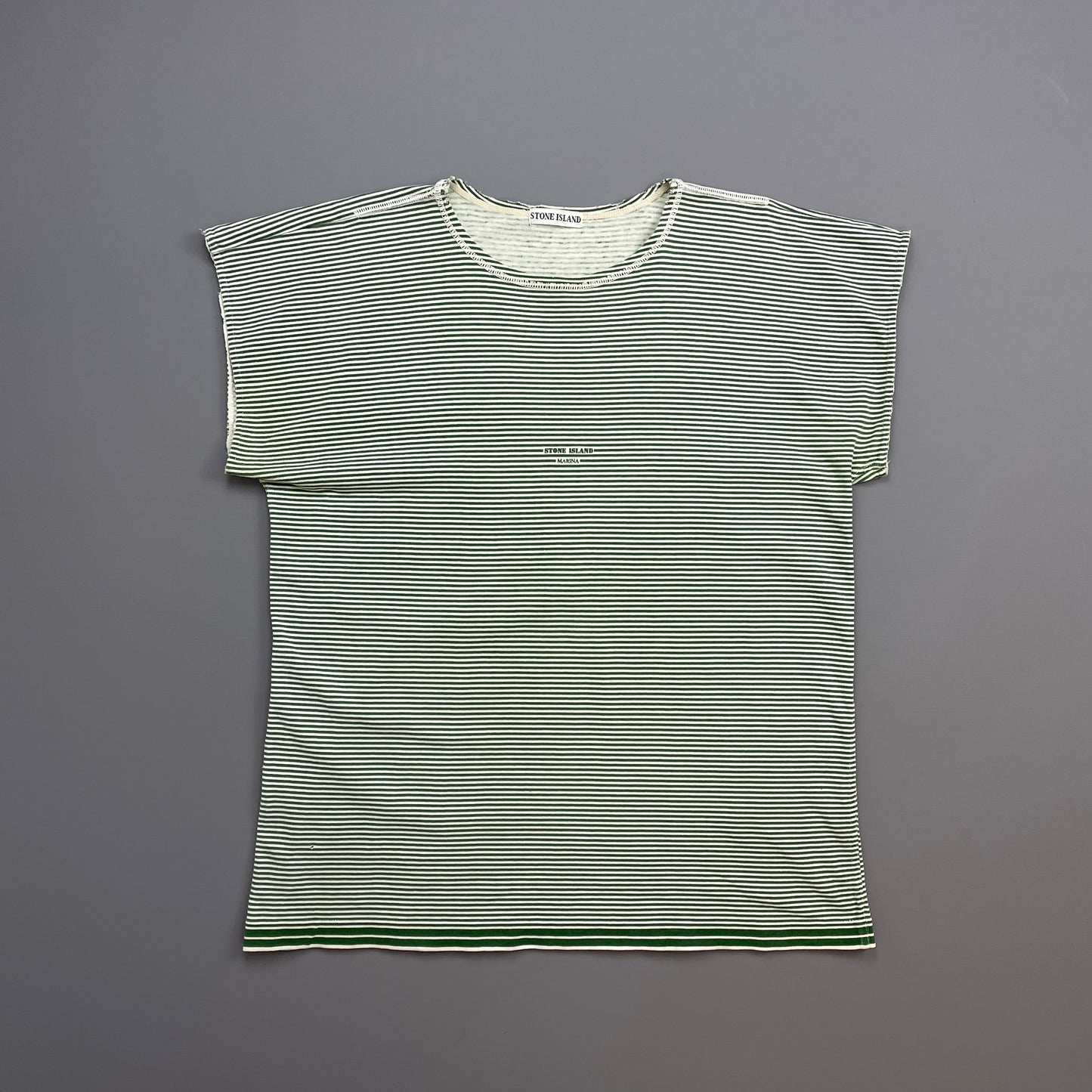 Stone Island Marina Green & White SS89 Japanese-Release *Custom* Tank Vest Tee