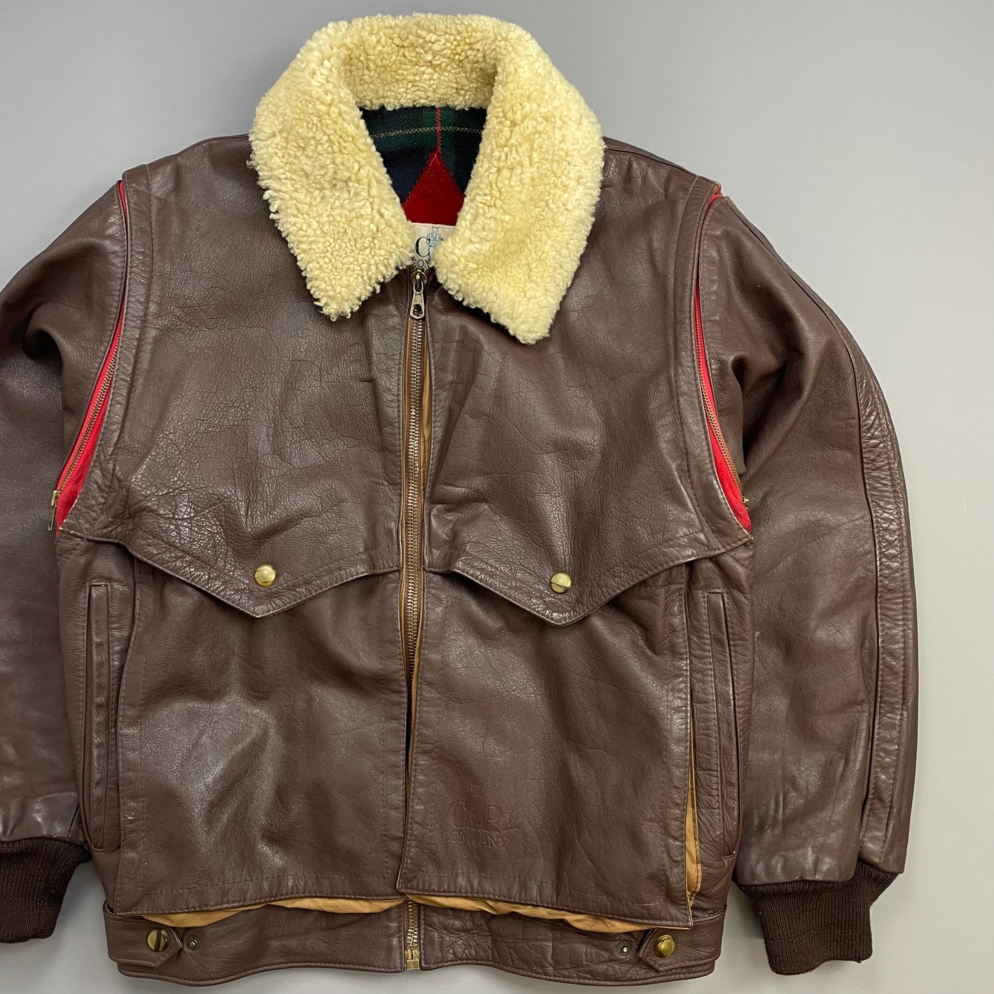 C.P. Company Brown FW82 Removable Sleeve Dutch Police L'Uomo Vogue Archive Jacket