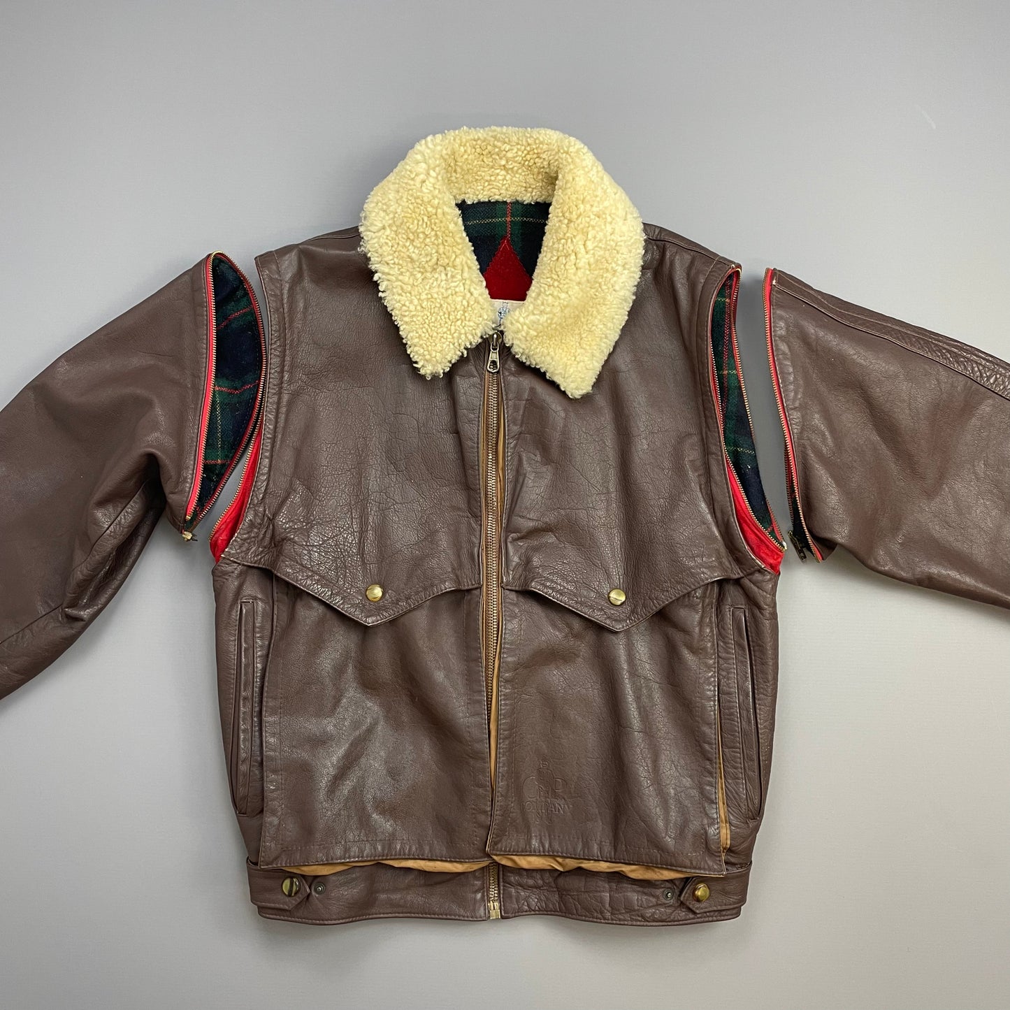 C.P. Company Brown FW82 Removable Sleeve Dutch Police L'Uomo Vogue Archive Jacket