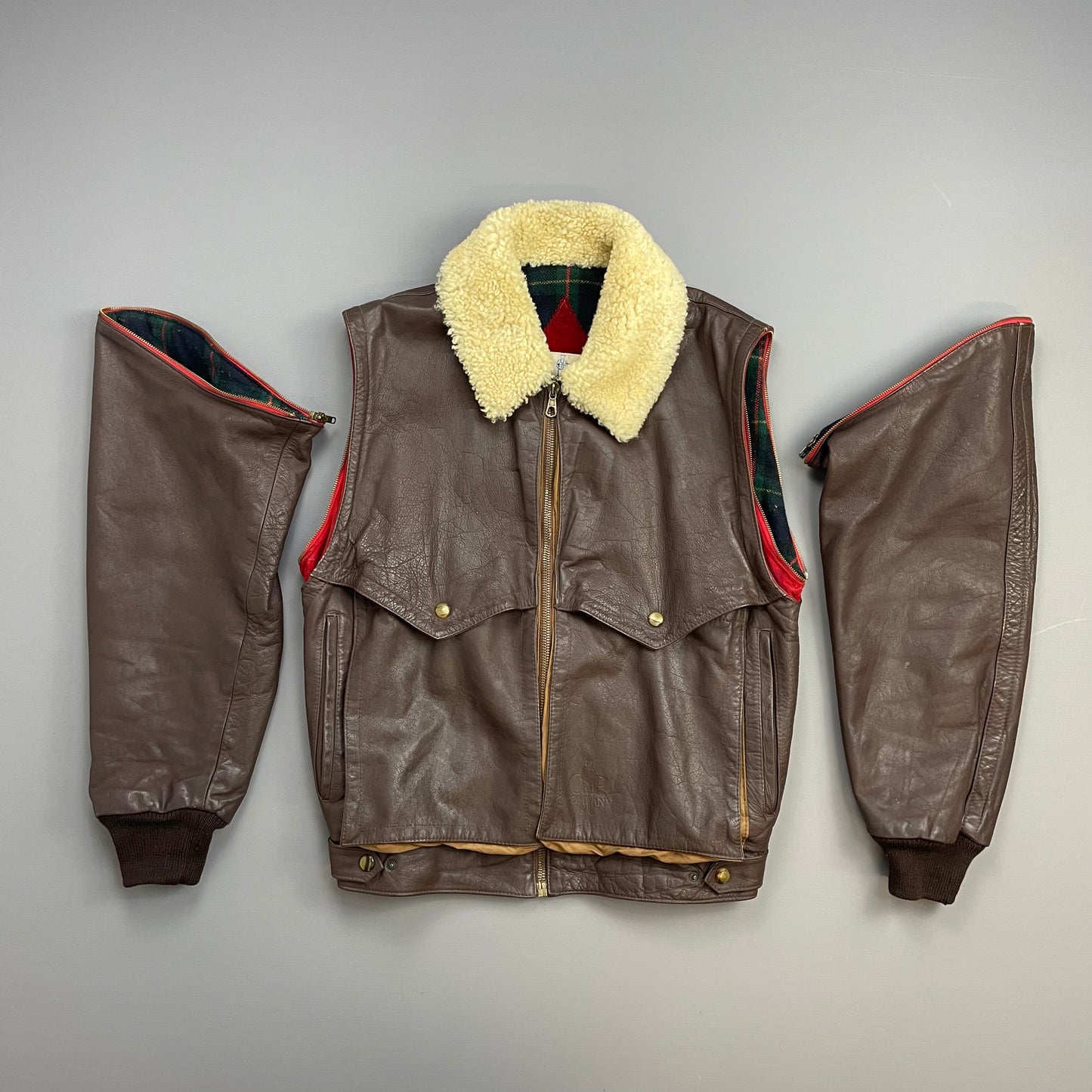 C.P. Company Brown FW82 Removable Sleeve Dutch Police L'Uomo Vogue Archive Jacket