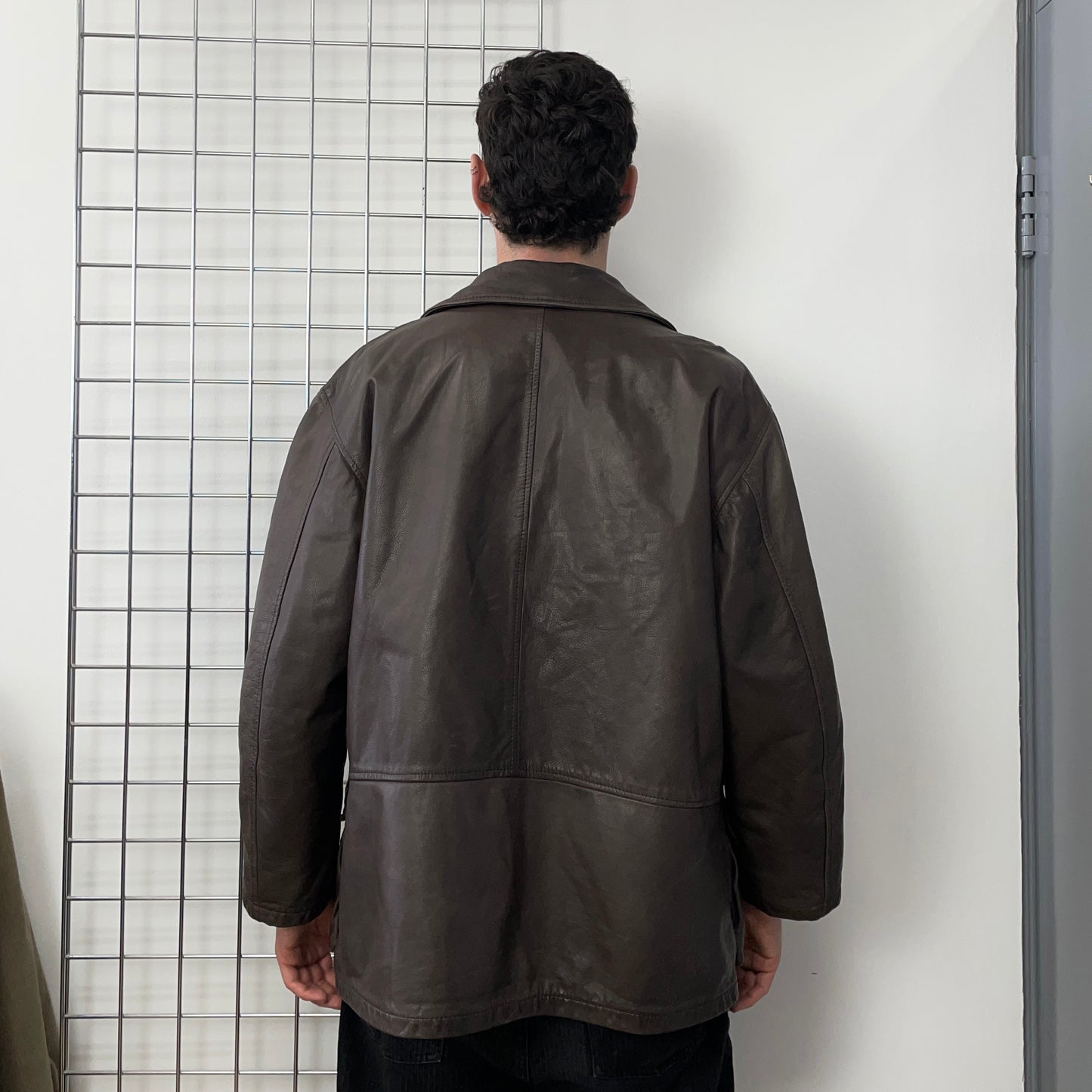 C.P. Company Brown 1992 Ideas From Massimo Osti Lined Leather Overcoat
