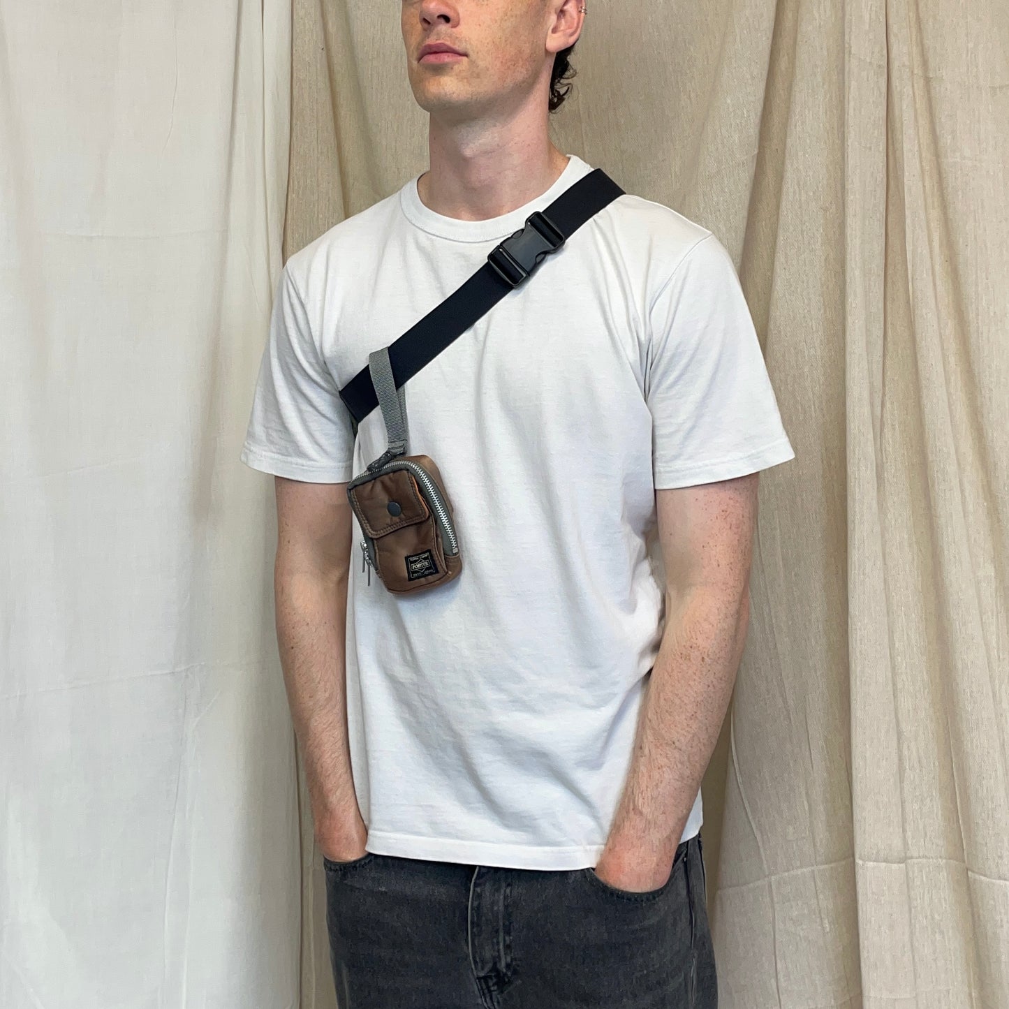 Porter Yoshida & Co. Rose Gold Mini Nylon Tanker Belt & Bag Pouch Attachment