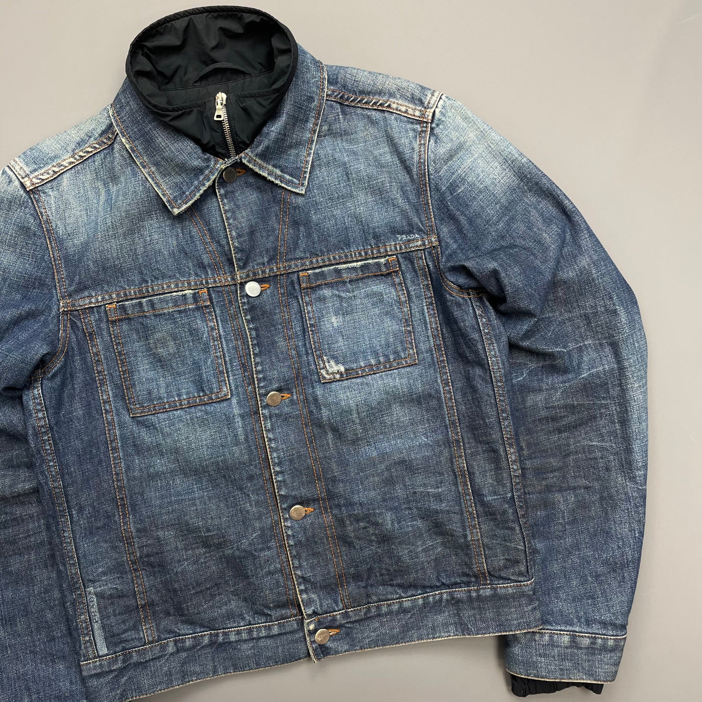 Prada Sport Blue Denim Lined 2005 Ski Jacket
