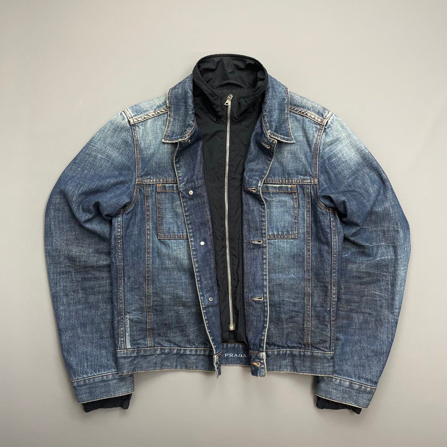 Prada Sport Blue Denim Lined 2005 Ski Jacket