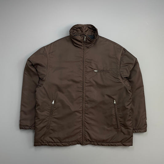 Katharine Hamnett Denim 90s Brown Nylon Padded Harrington Jacket