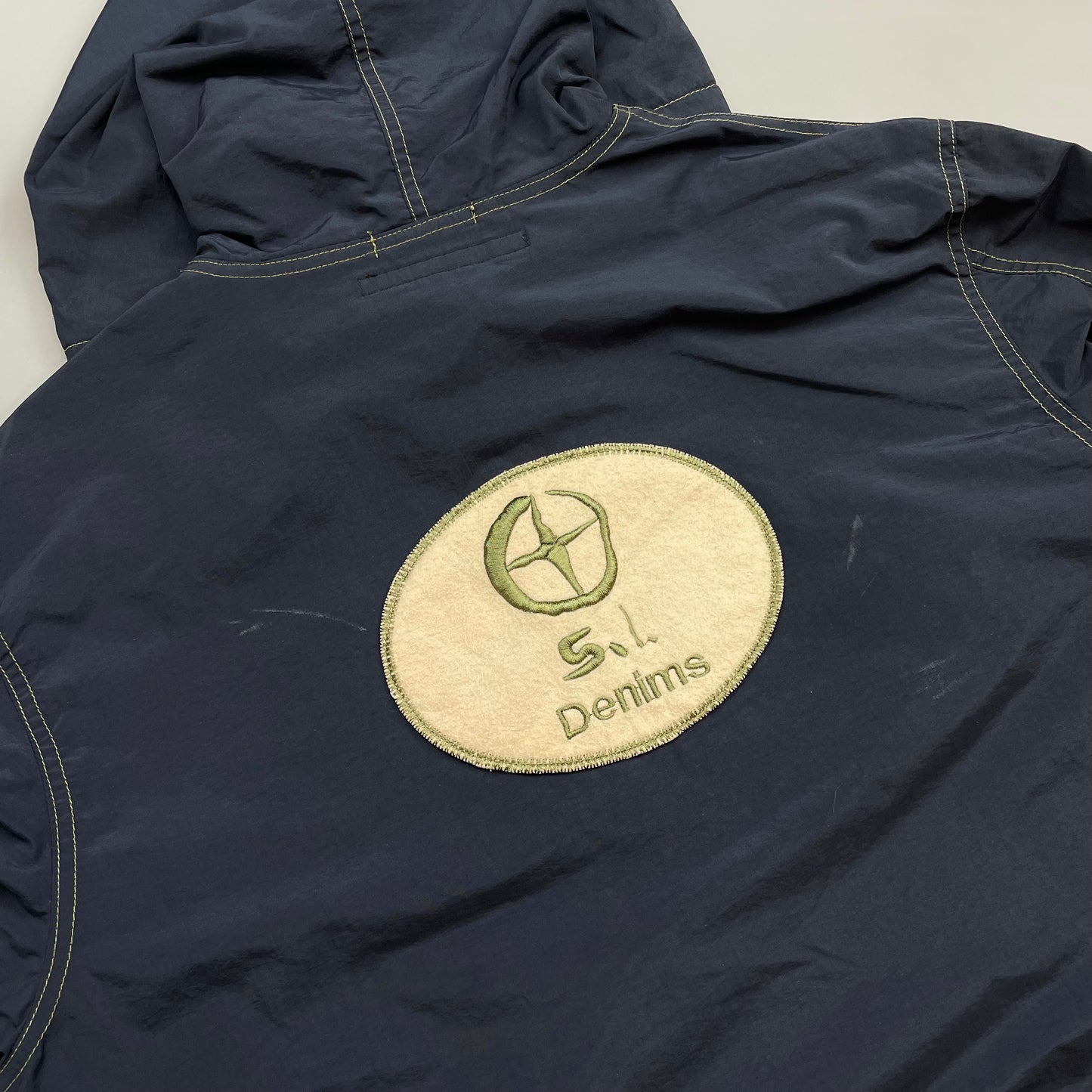 Stone Island Denims Navy 00s Contrast Stitch Patch Windbreaker Jacket