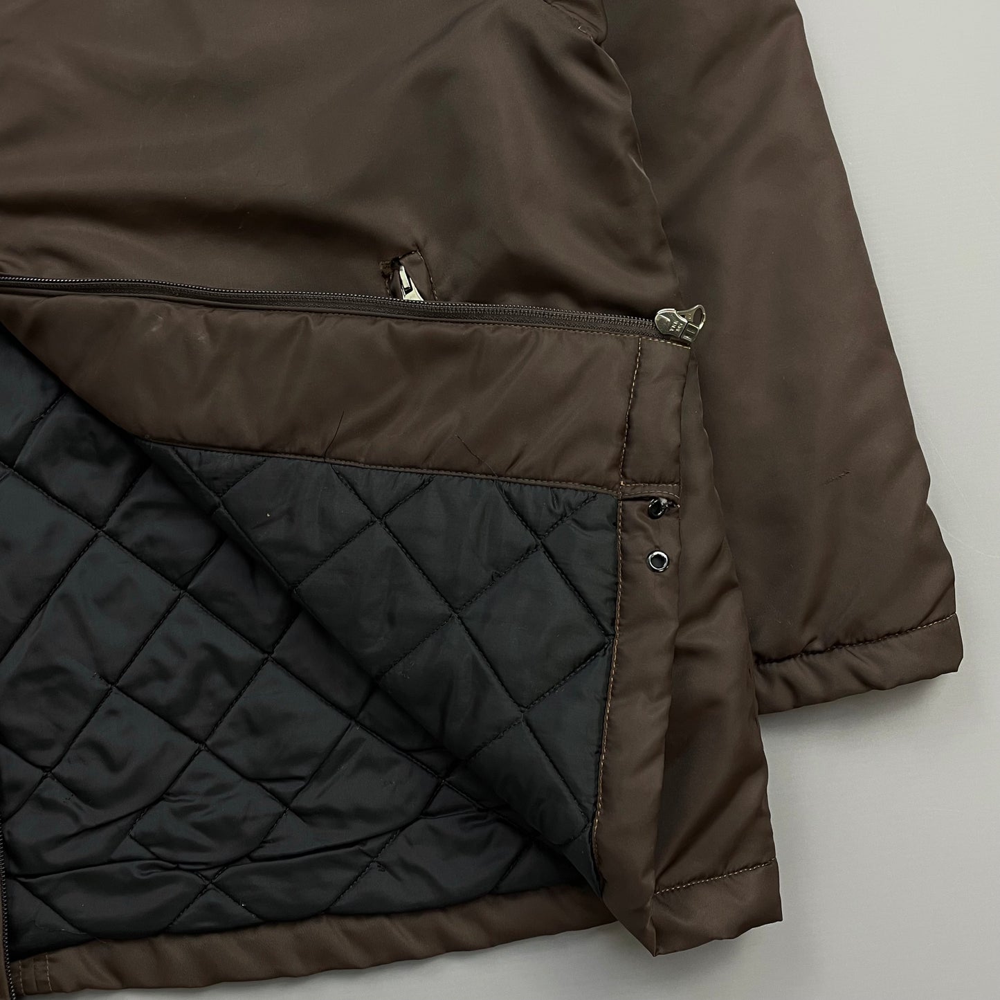 Katharine Hamnett Denim 90s Brown Nylon Padded Harrington Jacket