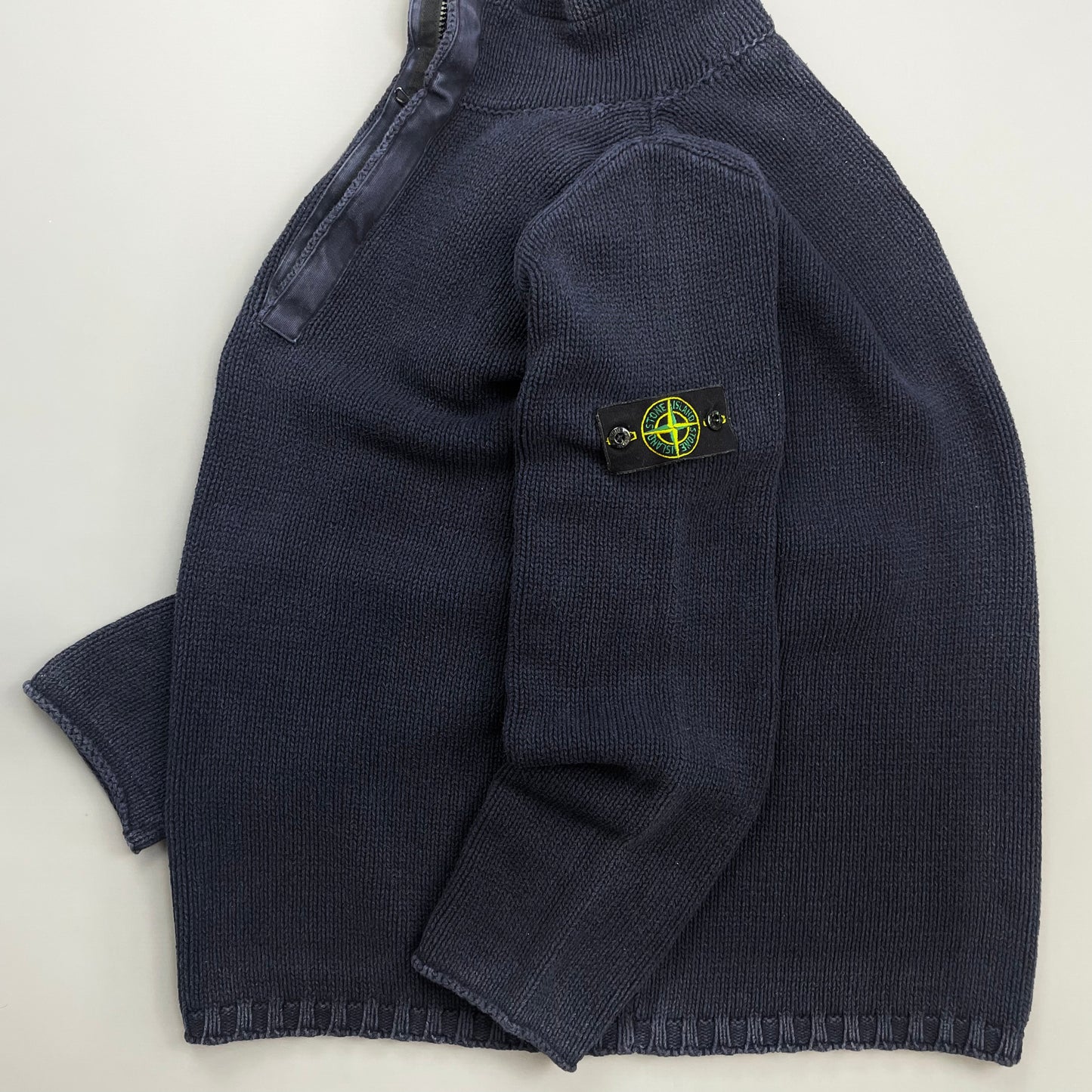 Stone Island Navy SS02 Heavyweight Half-Zip Knit Jumper