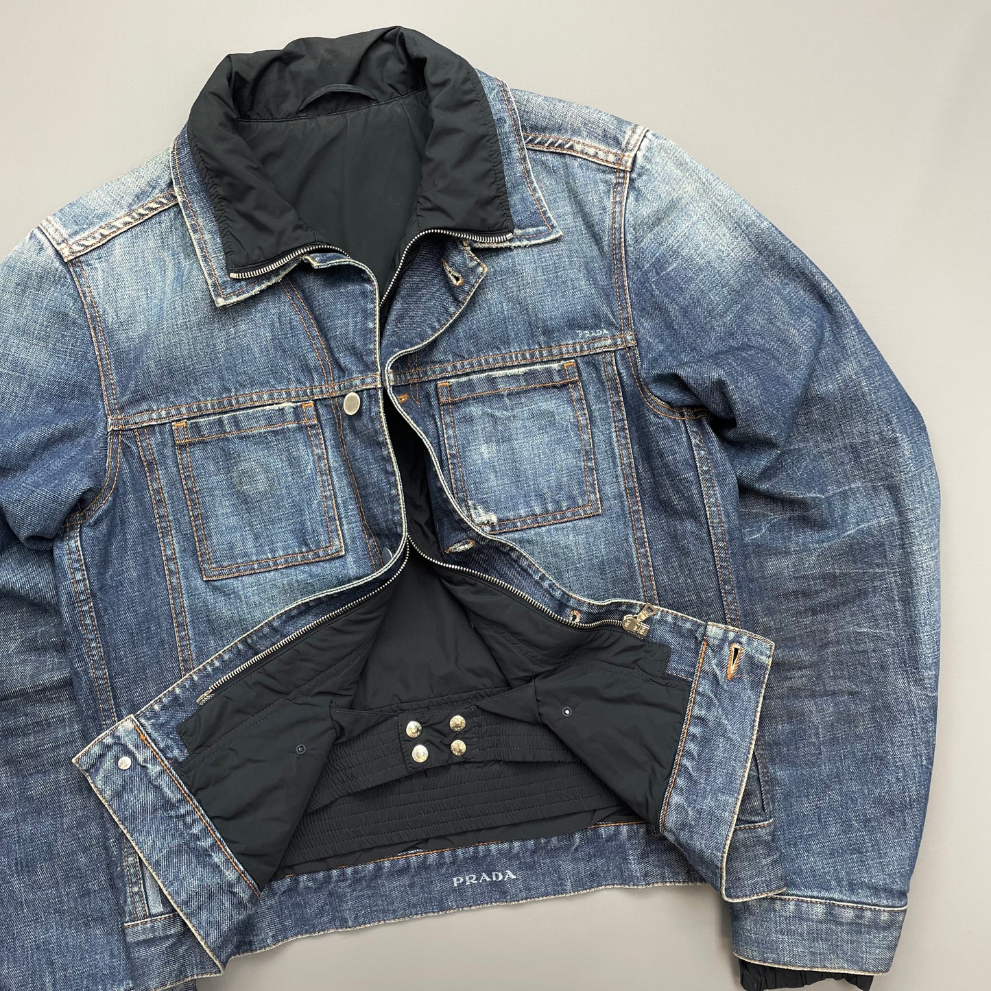 Prada Sport Blue Denim Lined 2005 Ski Jacket