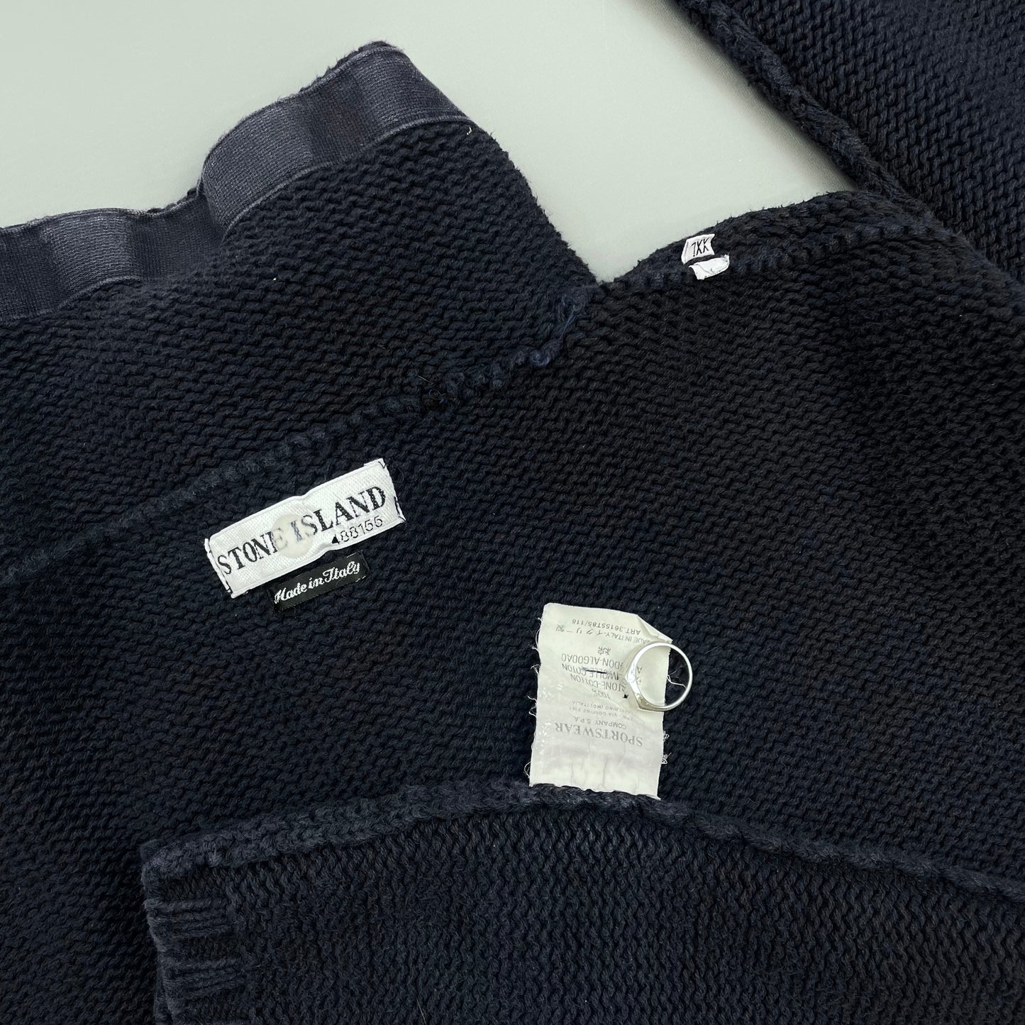 Stone Island Navy SS02 Heavyweight Half-Zip Knit Jumper