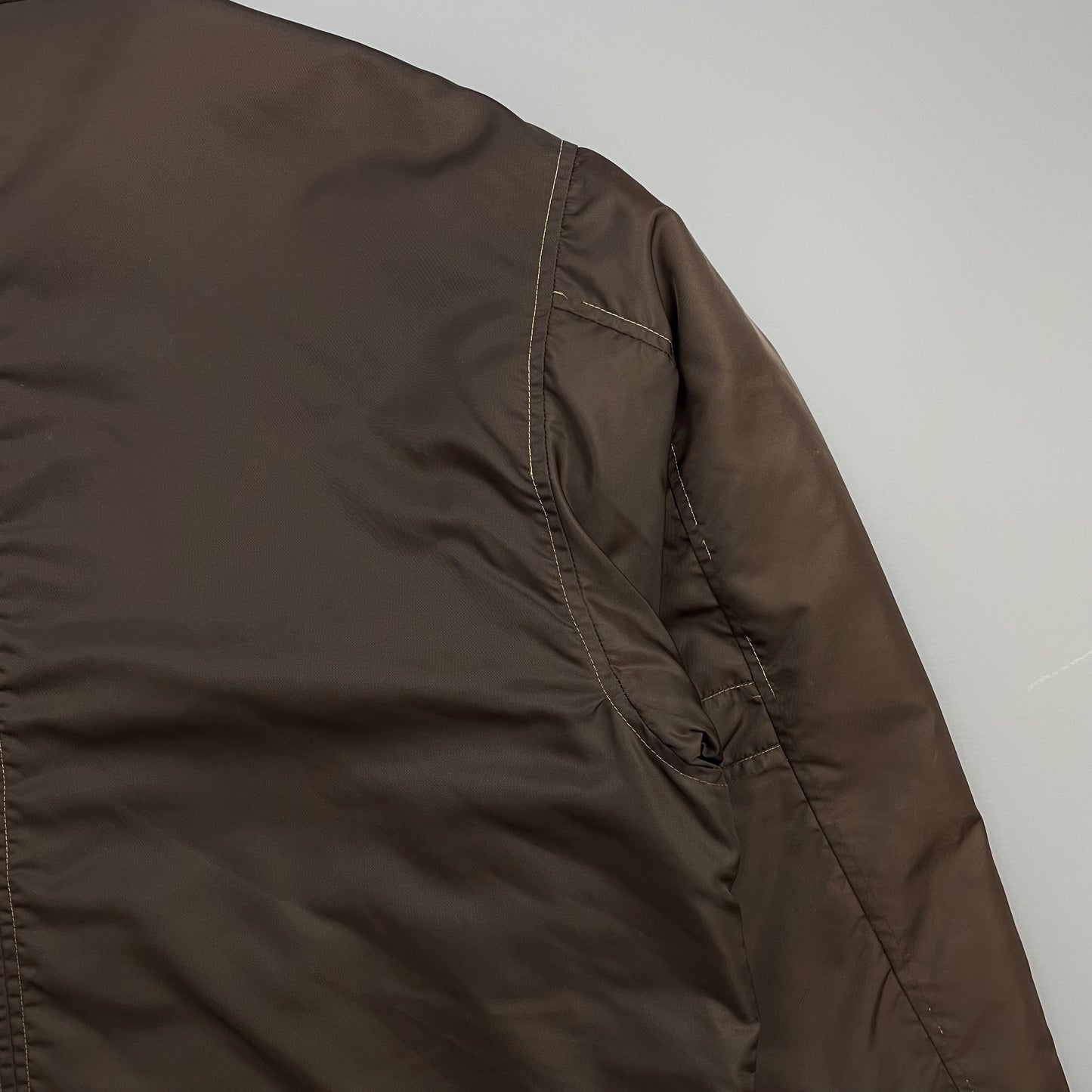 Katharine Hamnett Denim 90s Brown Nylon Padded Harrington Jacket