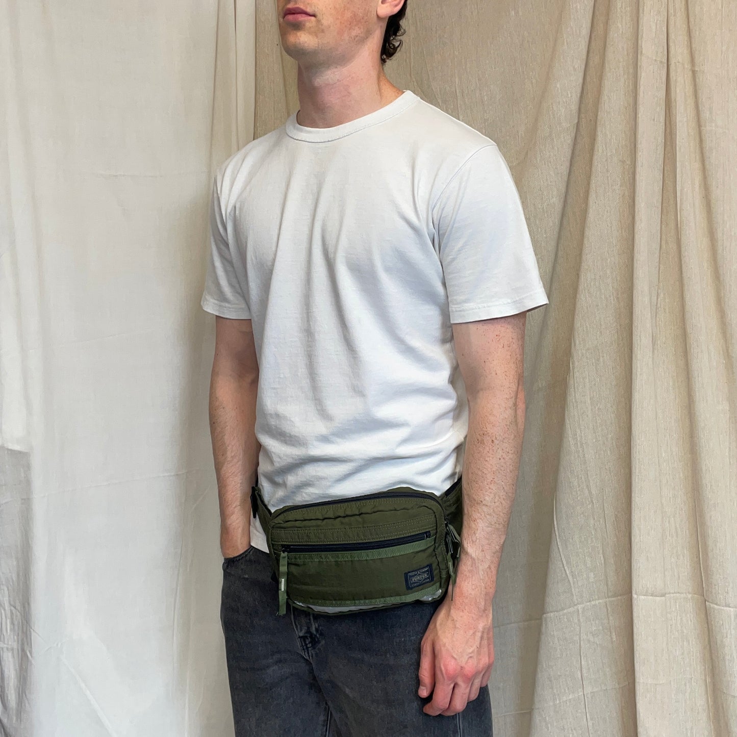 Porter Yoshida & Co. Green Canvas Ripstop 3M Reflective Crossbody Bag