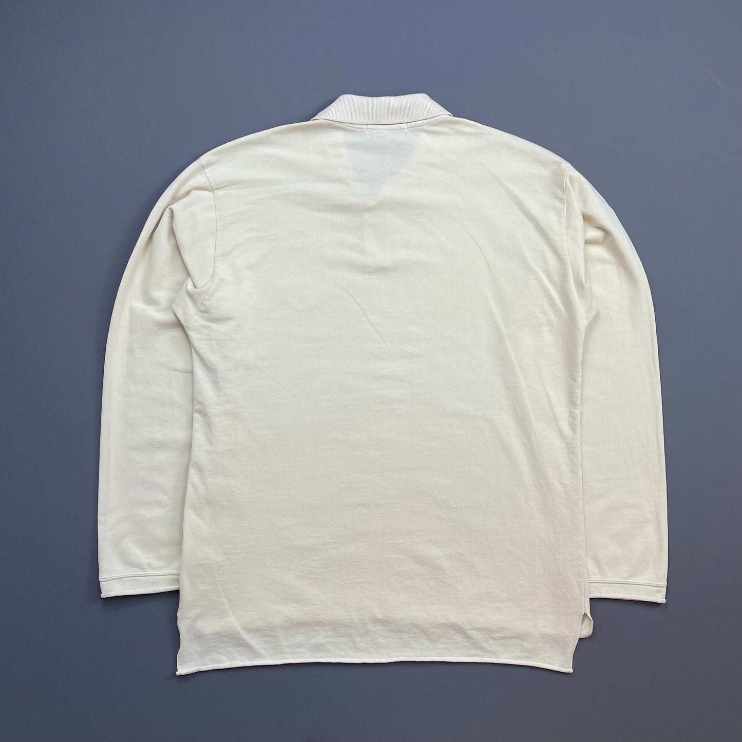 Stone Island Cream 80s Silver Button Longsleeve Polo Shirt