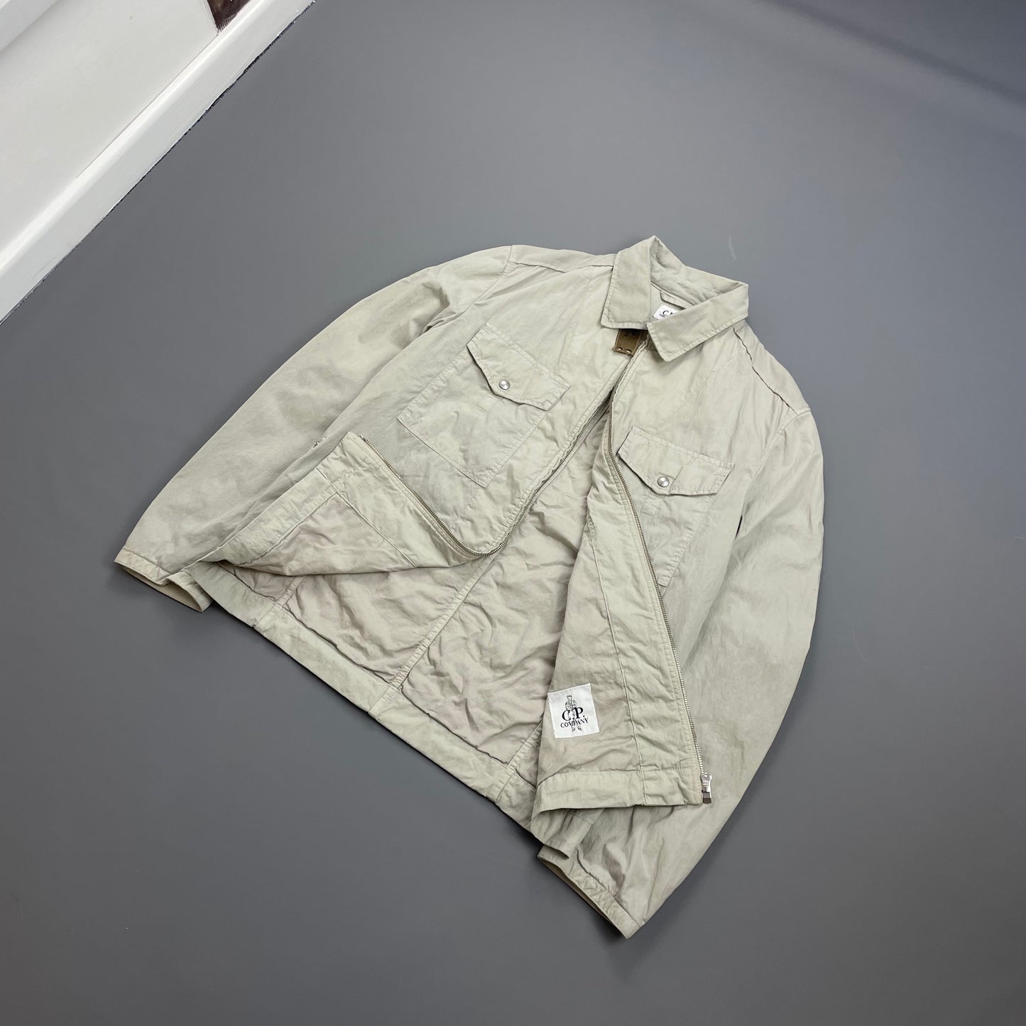 C.P. Company Grey Utility Zip-Through Overshirt Jacket