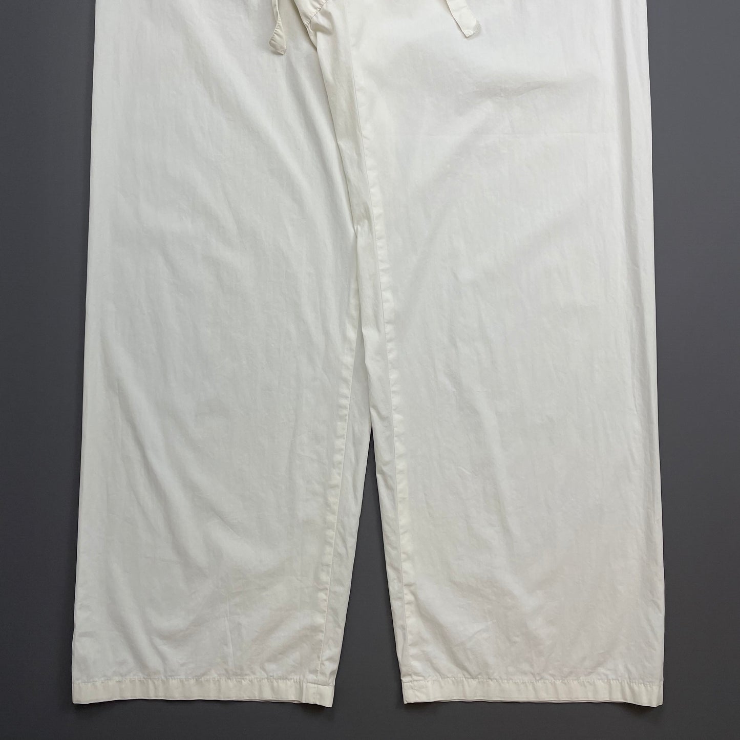 Prada Sport White SS99 Wide Leg Cotton Trousers