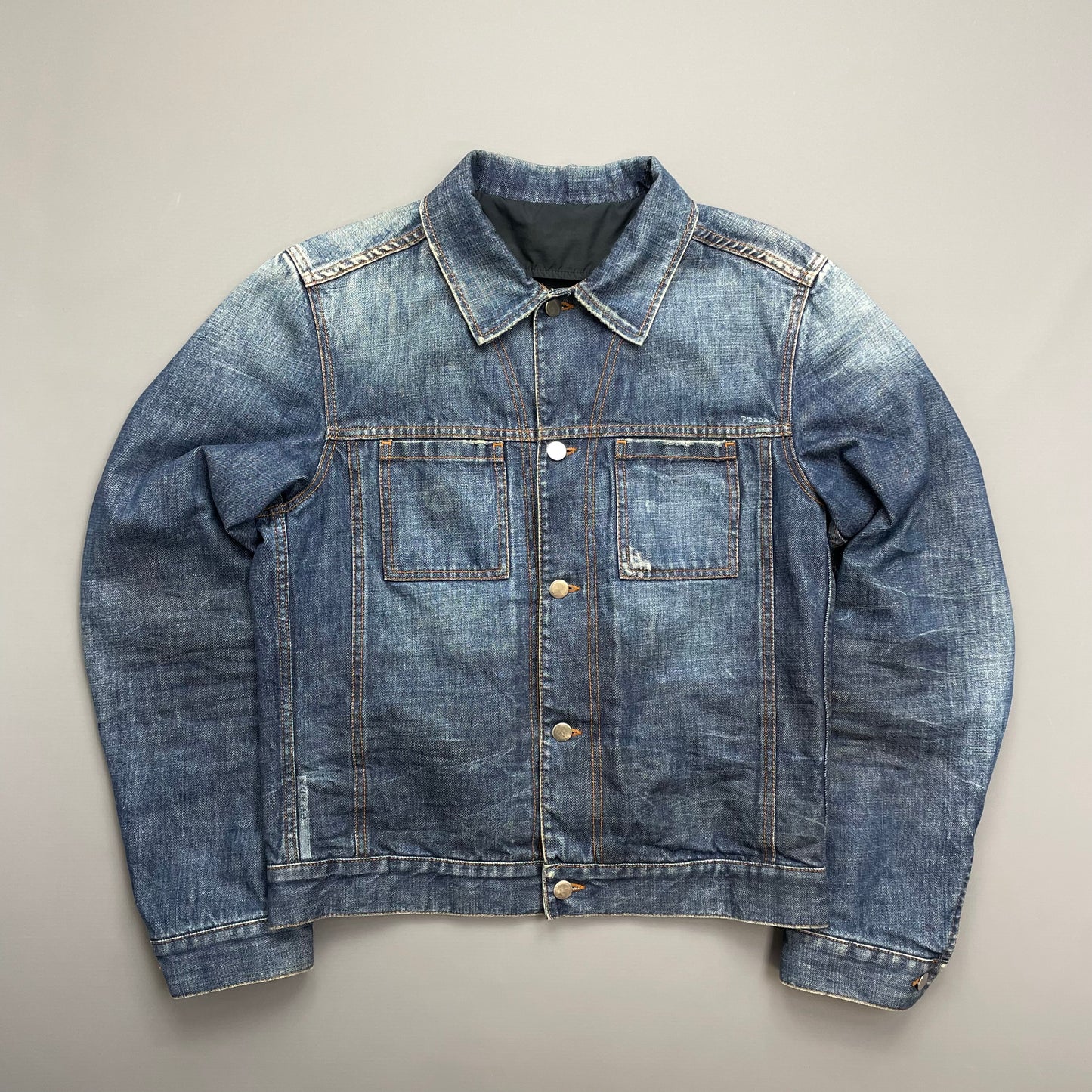 Prada Sport Blue Denim Lined 2005 Ski Jacket