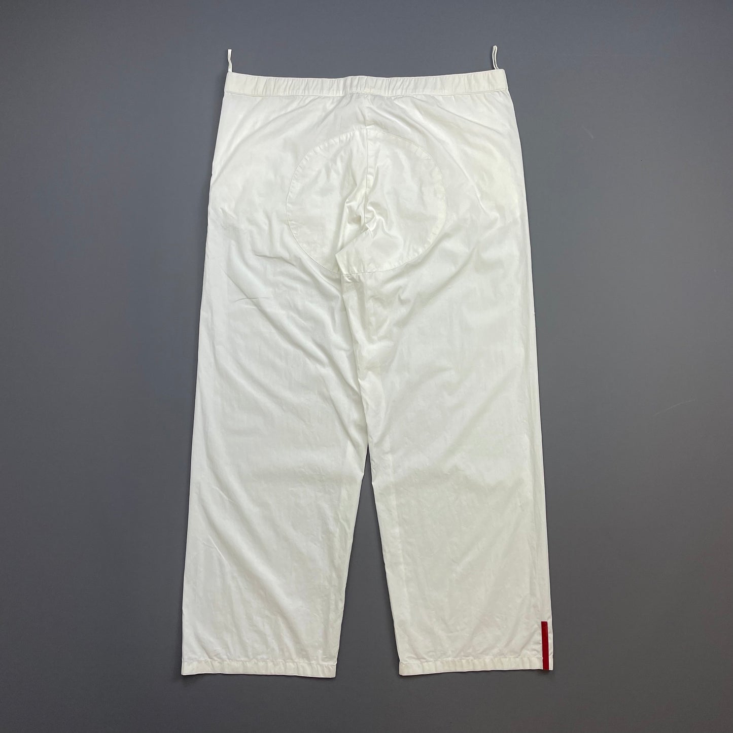 Prada Sport White SS99 Wide Leg Cotton Trousers