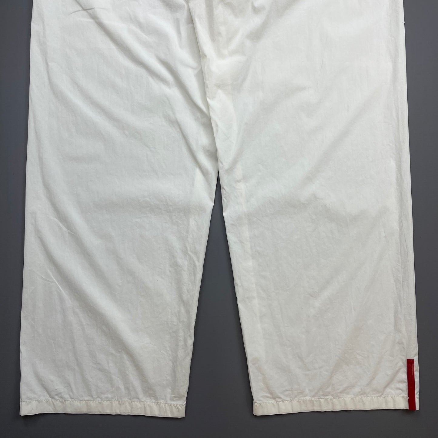 Prada Sport White SS99 Wide Leg Cotton Trousers