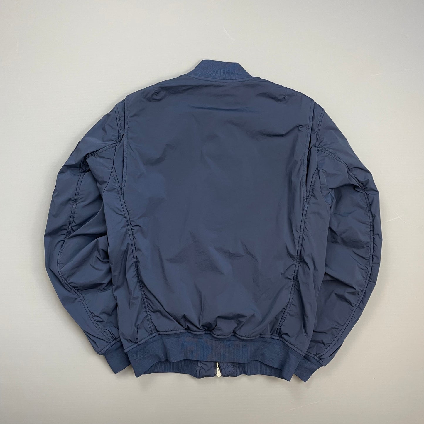 C.P. Company Blue Fleece-Lined Nycra Lens Bomber Jacket