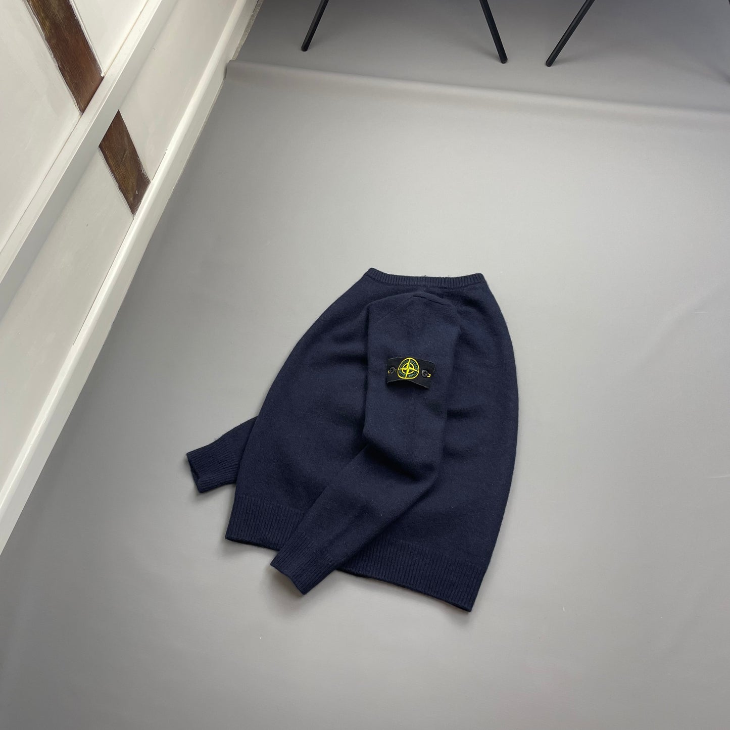 Stone Island Navy AW21 Wool Knit Crewneck Jumper