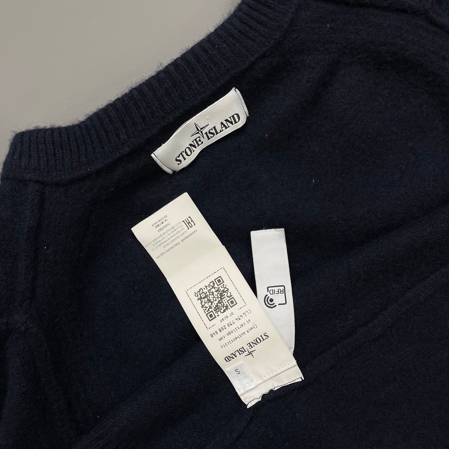 Stone Island Navy AW21 Wool Knit Crewneck Jumper