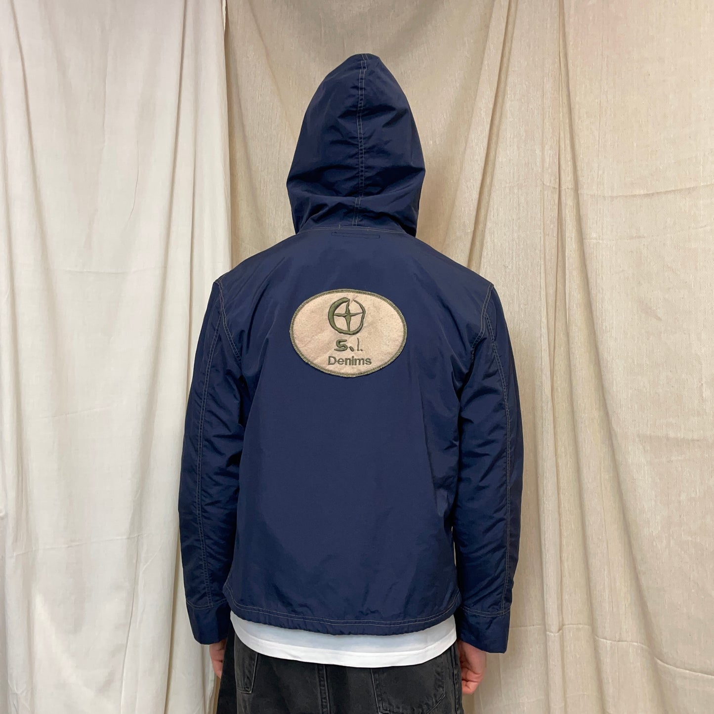 Stone Island Denims Navy 00s Contrast Stitch Patch Windbreaker Jacket