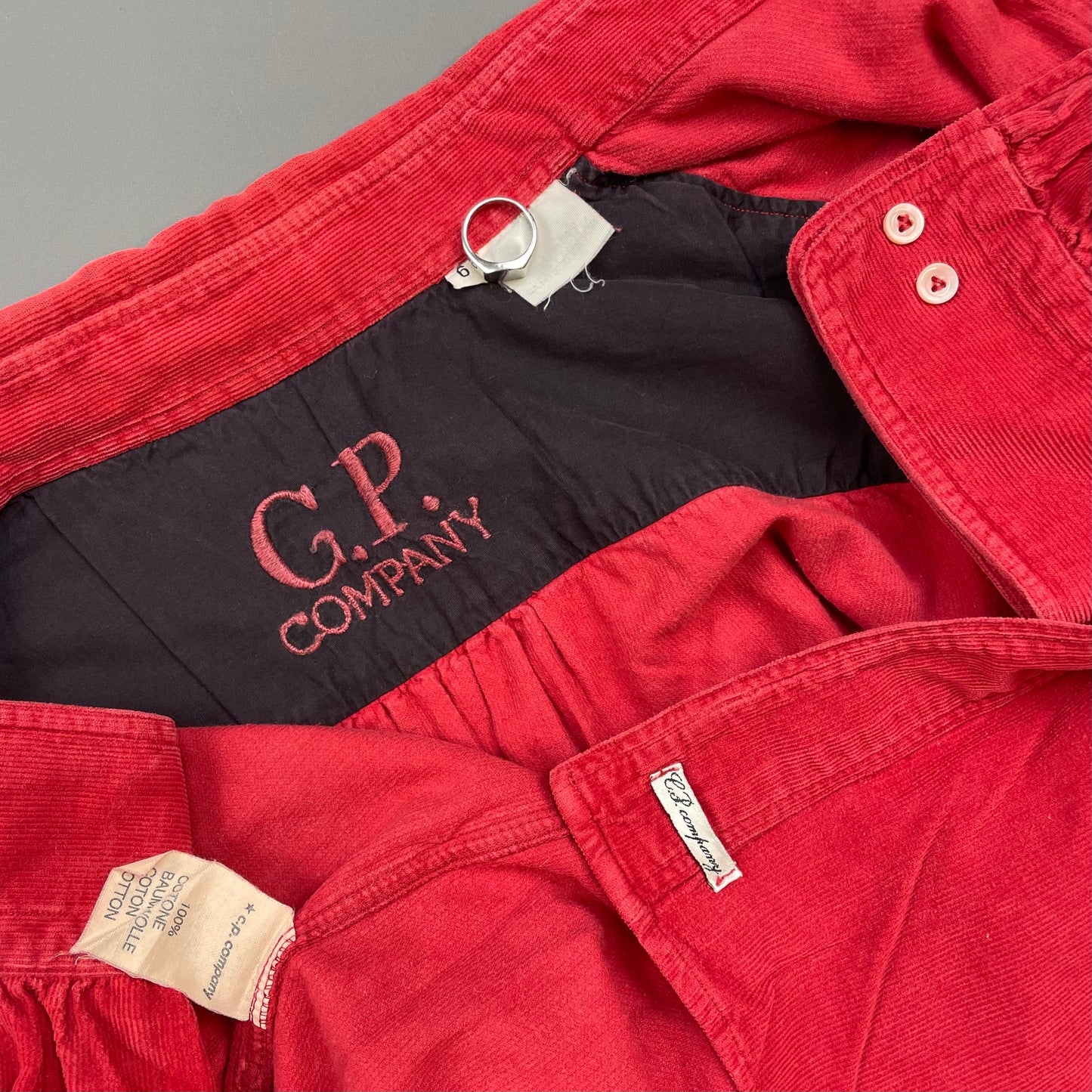C.P. Company Red 1980s Fine Cord Shirt