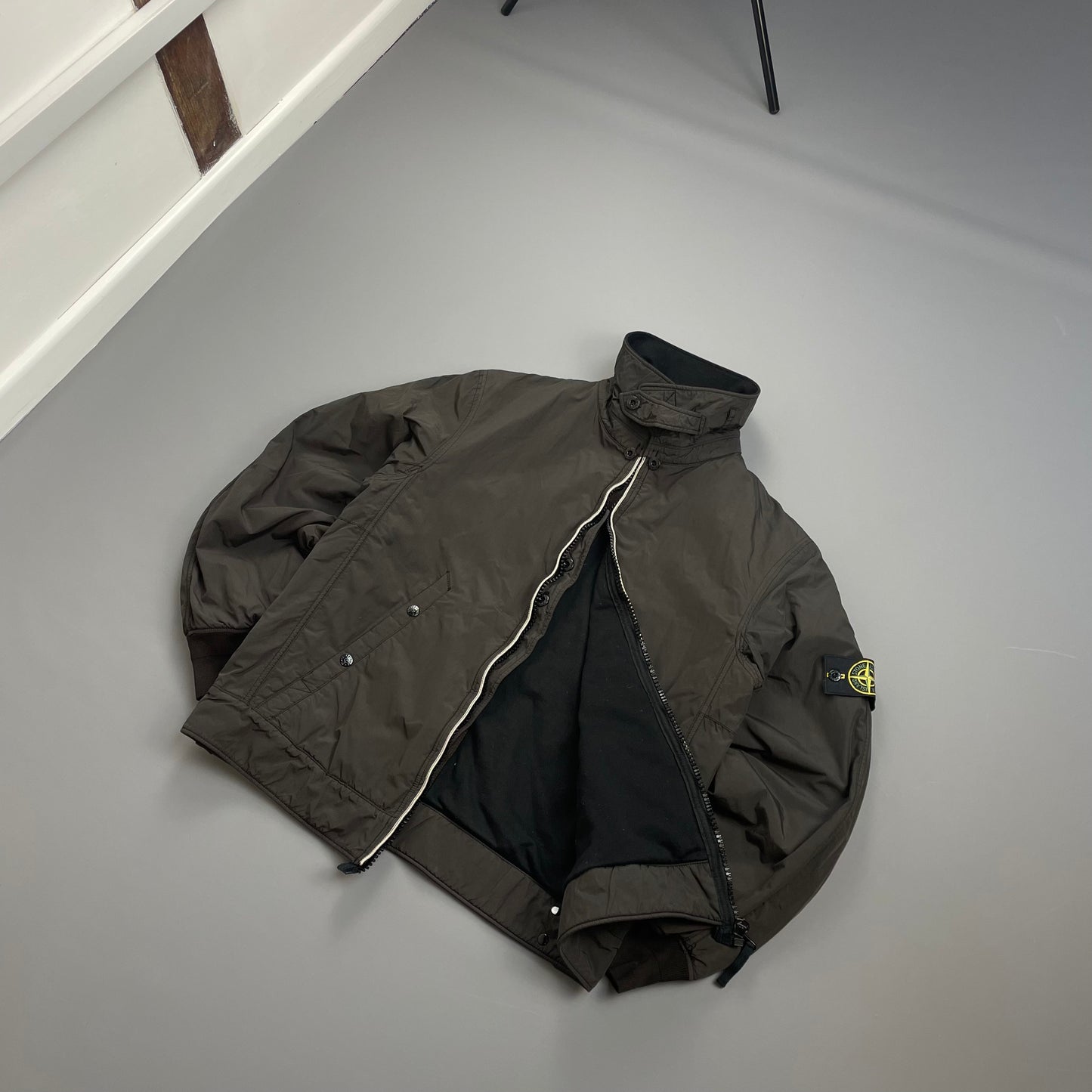 Stone Island Brown AW06 Coated Nylon-Cotton Lined Bomber Jacket