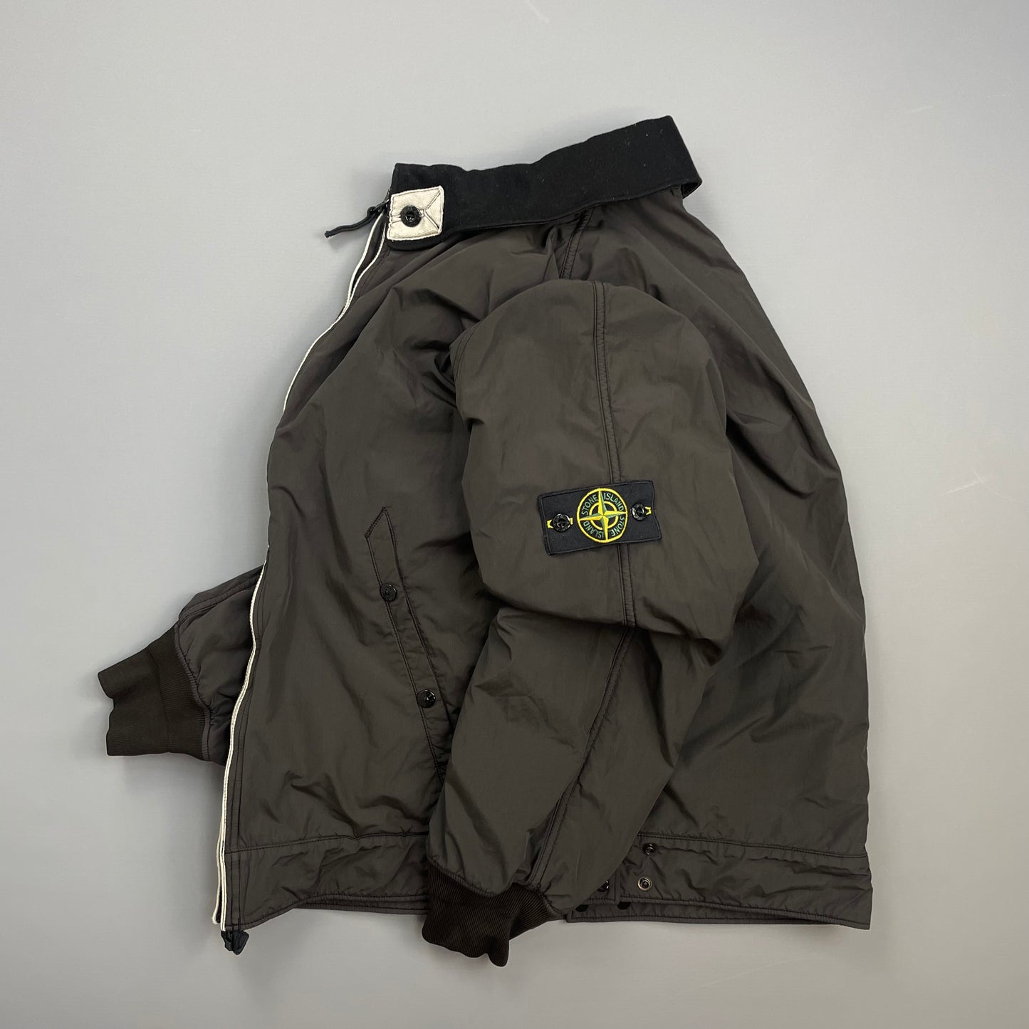 Stone Island Brown AW06 Coated Nylon-Cotton Lined Bomber Jacket