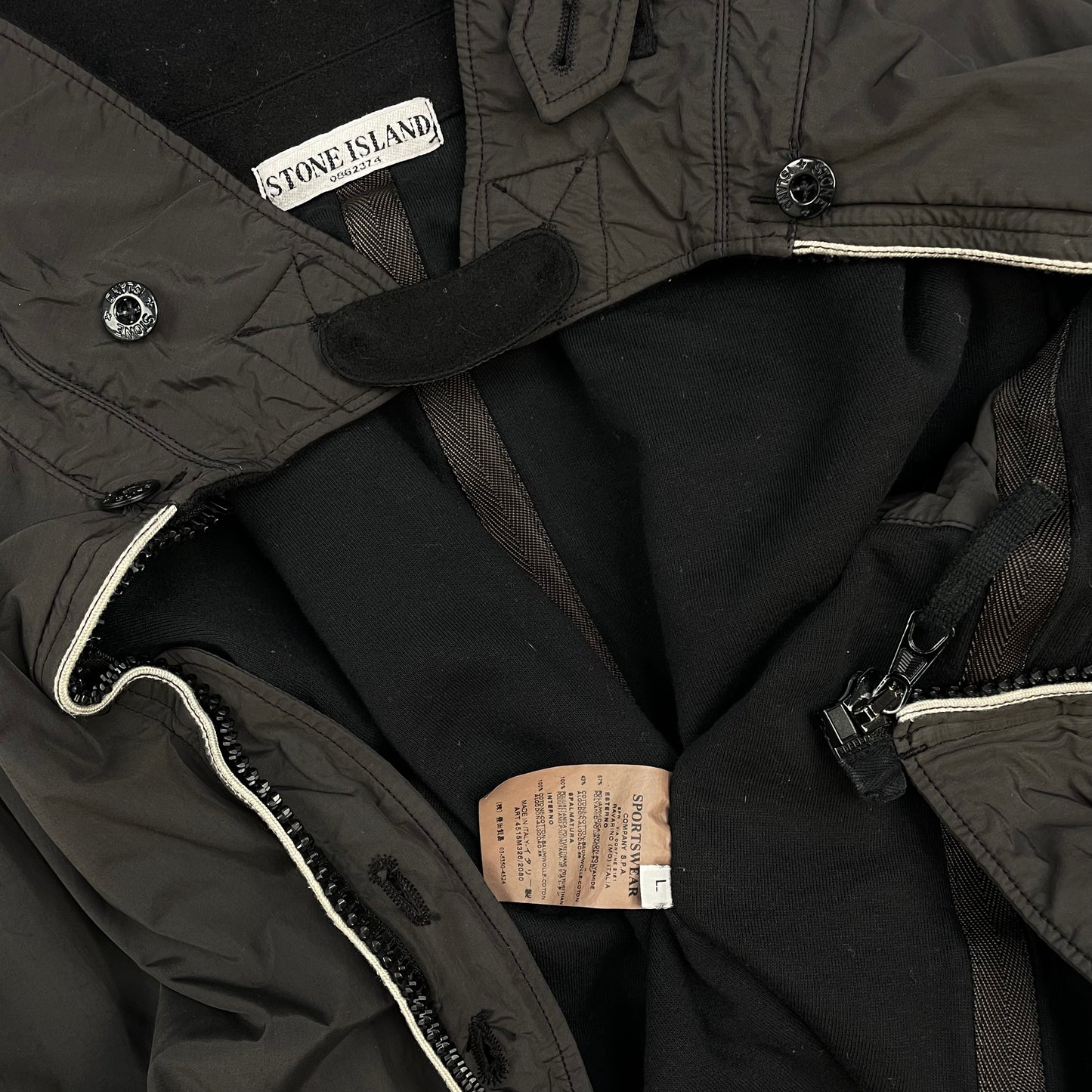 Stone Island Brown AW06 Coated Nylon-Cotton Lined Bomber Jacket