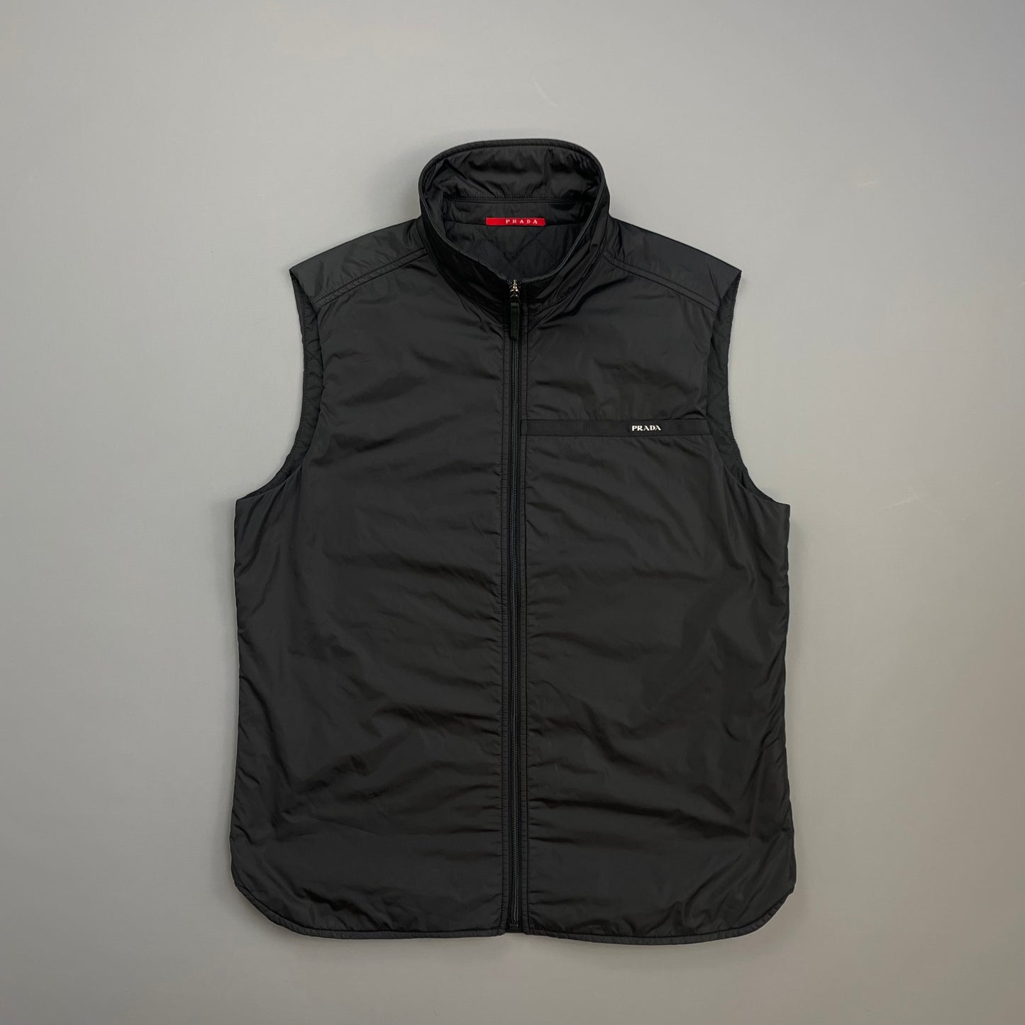 Prada Sport Black 2007 Quilted Nylon Gilet Vest
