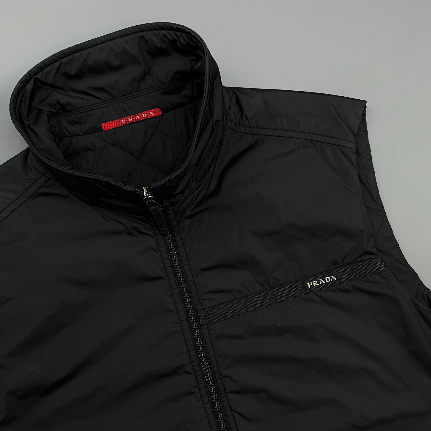 Prada Sport Black 2007 Quilted Nylon Gilet Vest