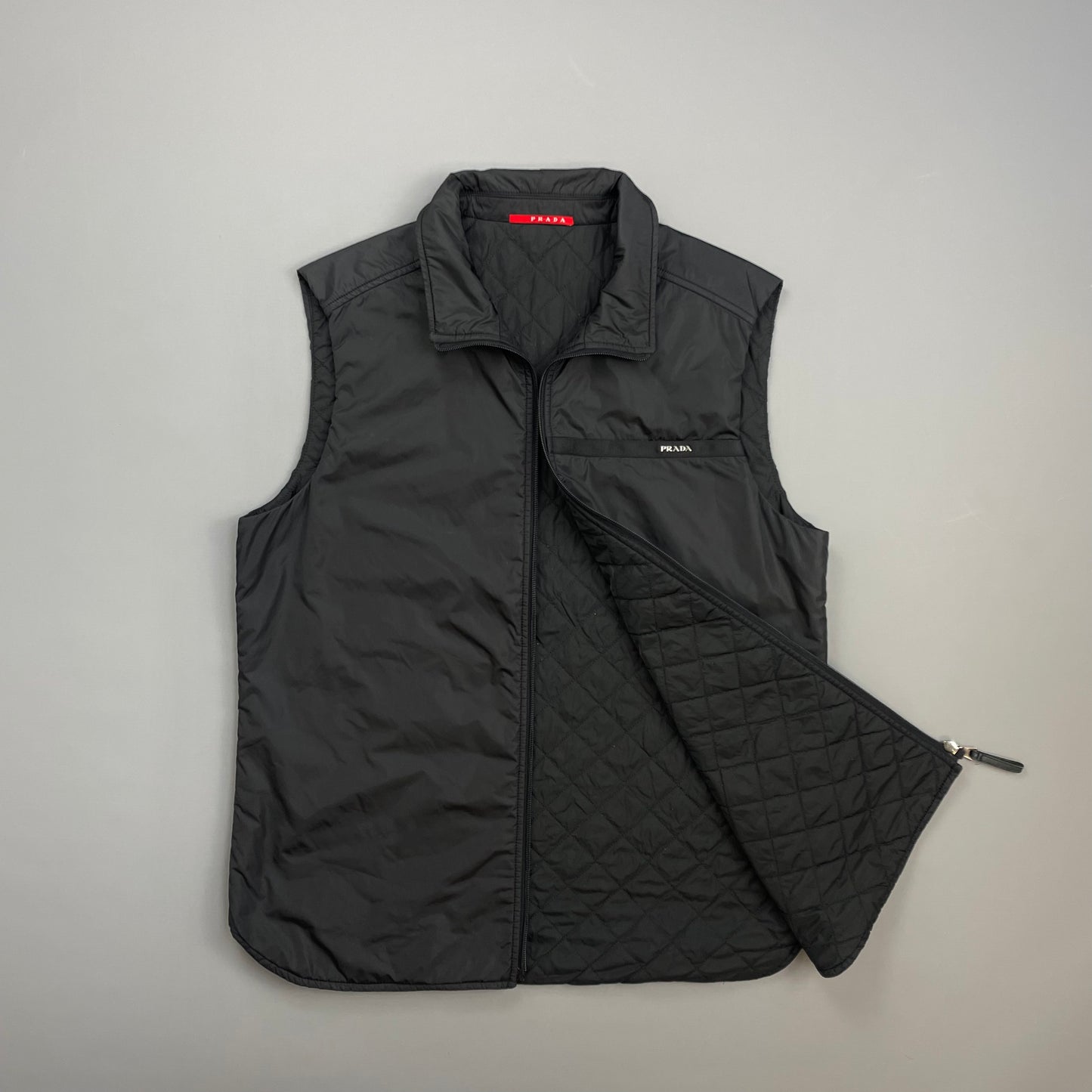 Prada Sport Black 2007 Quilted Nylon Gilet Vest