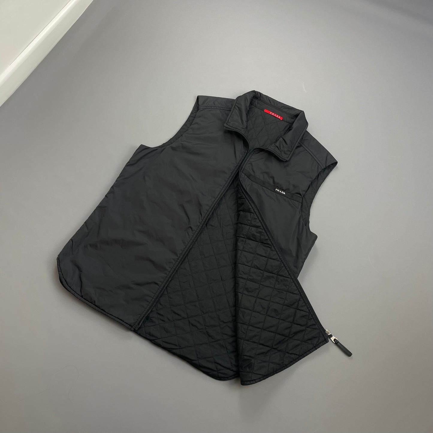 Prada Sport Black 2007 Quilted Nylon Gilet Vest