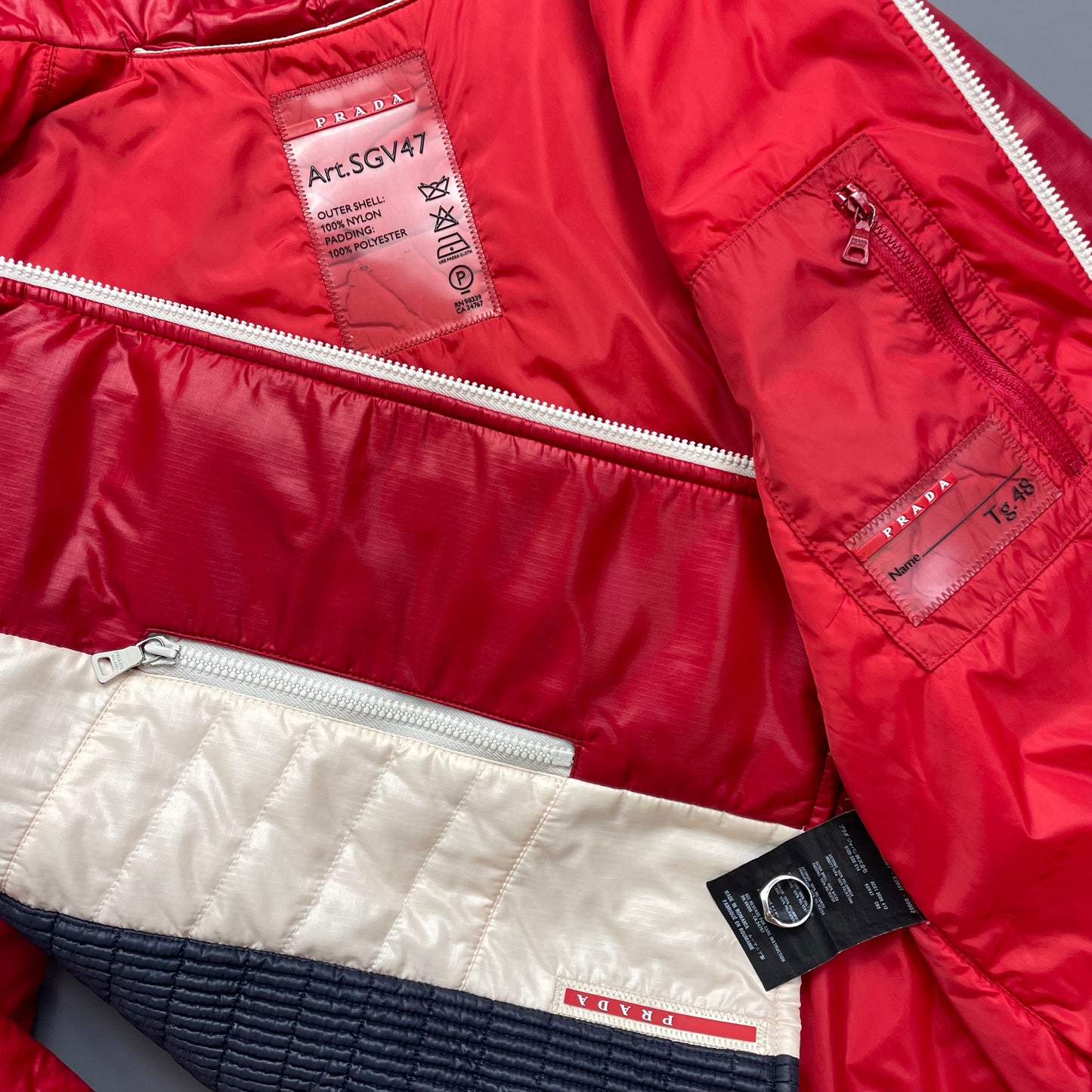 Prada Sport Red Nylon Astro Padded 2008 Jacket
