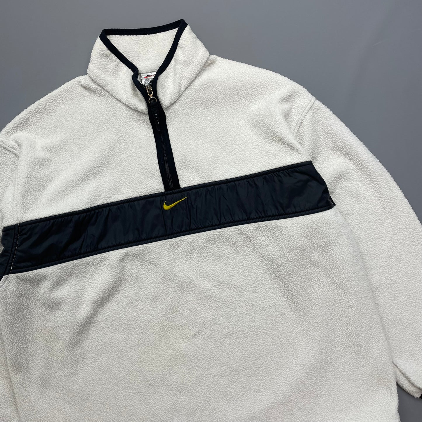Nike White 1998 Winter Release Half-Zip Spellout Fleece