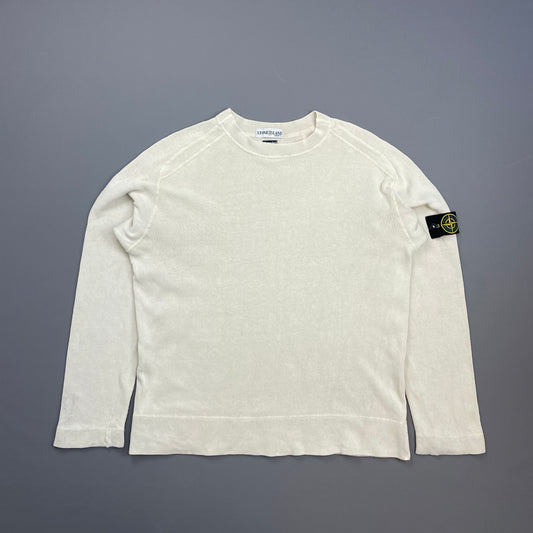 Stone Island Cream SS02 Lightweight Knit Crewneck Jumper