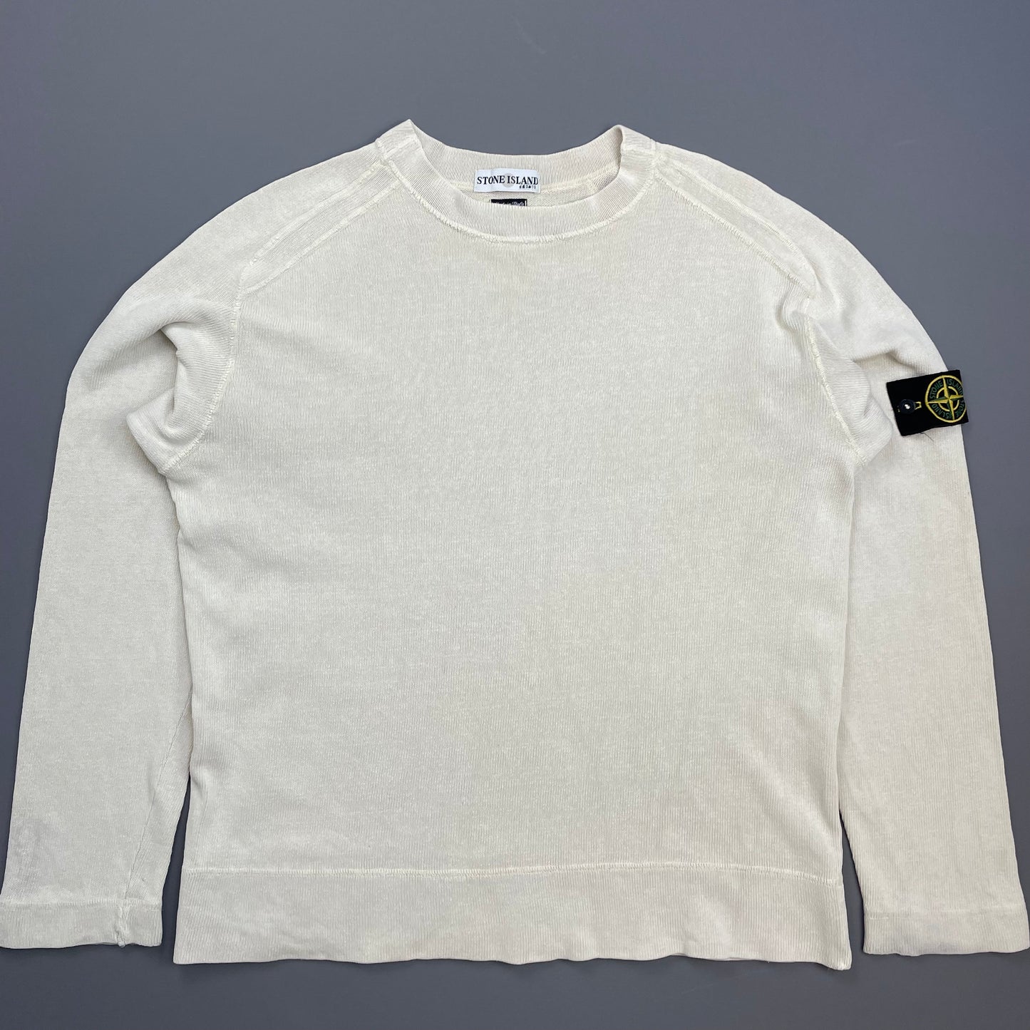 Stone Island Cream SS02 Lightweight Knit Crewneck Jumper