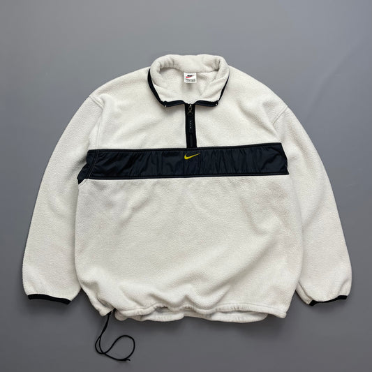 Nike White 1998 Winter Release Half-Zip Spellout Fleece