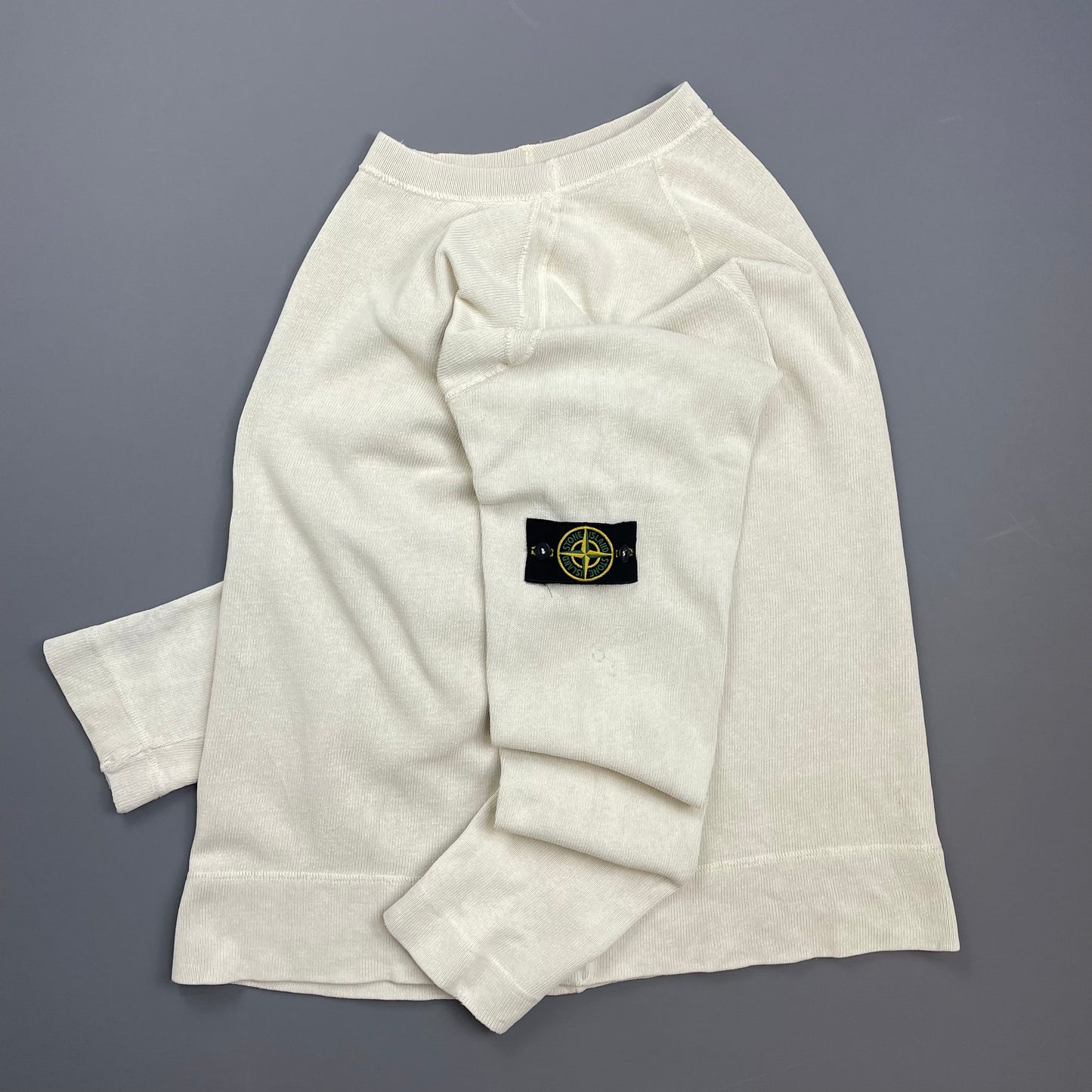 Stone Island Cream SS02 Lightweight Knit Crewneck Jumper