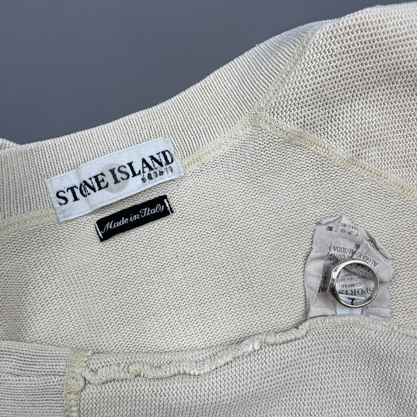 Stone Island Cream SS02 Lightweight Knit Crewneck Jumper