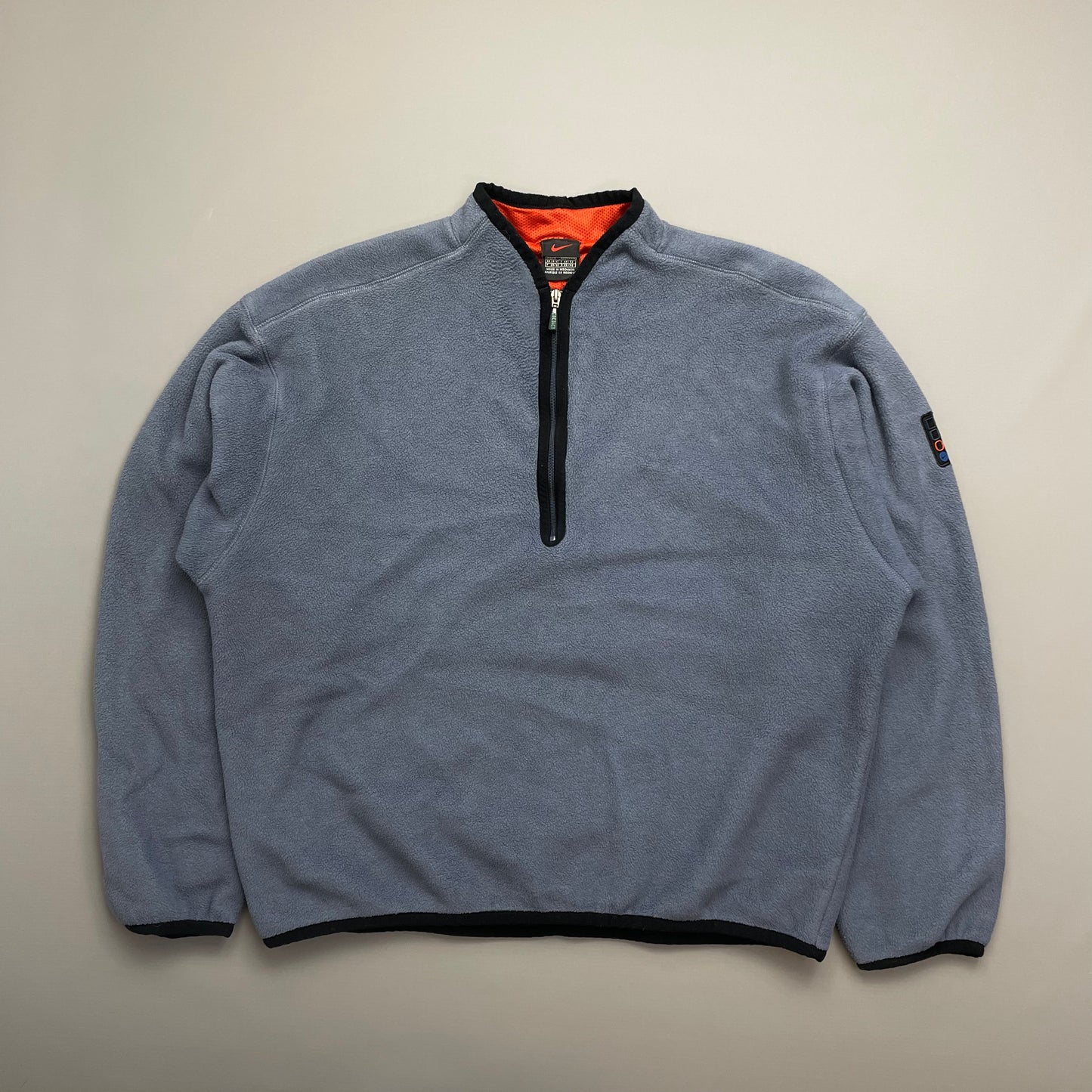 Nike Blue 1999 Winter Release Half-Zip Nylon Panelled Fleece