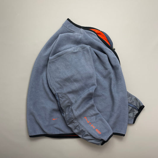 Nike Blue 1999 Winter Release Half-Zip Nylon Panelled Fleece