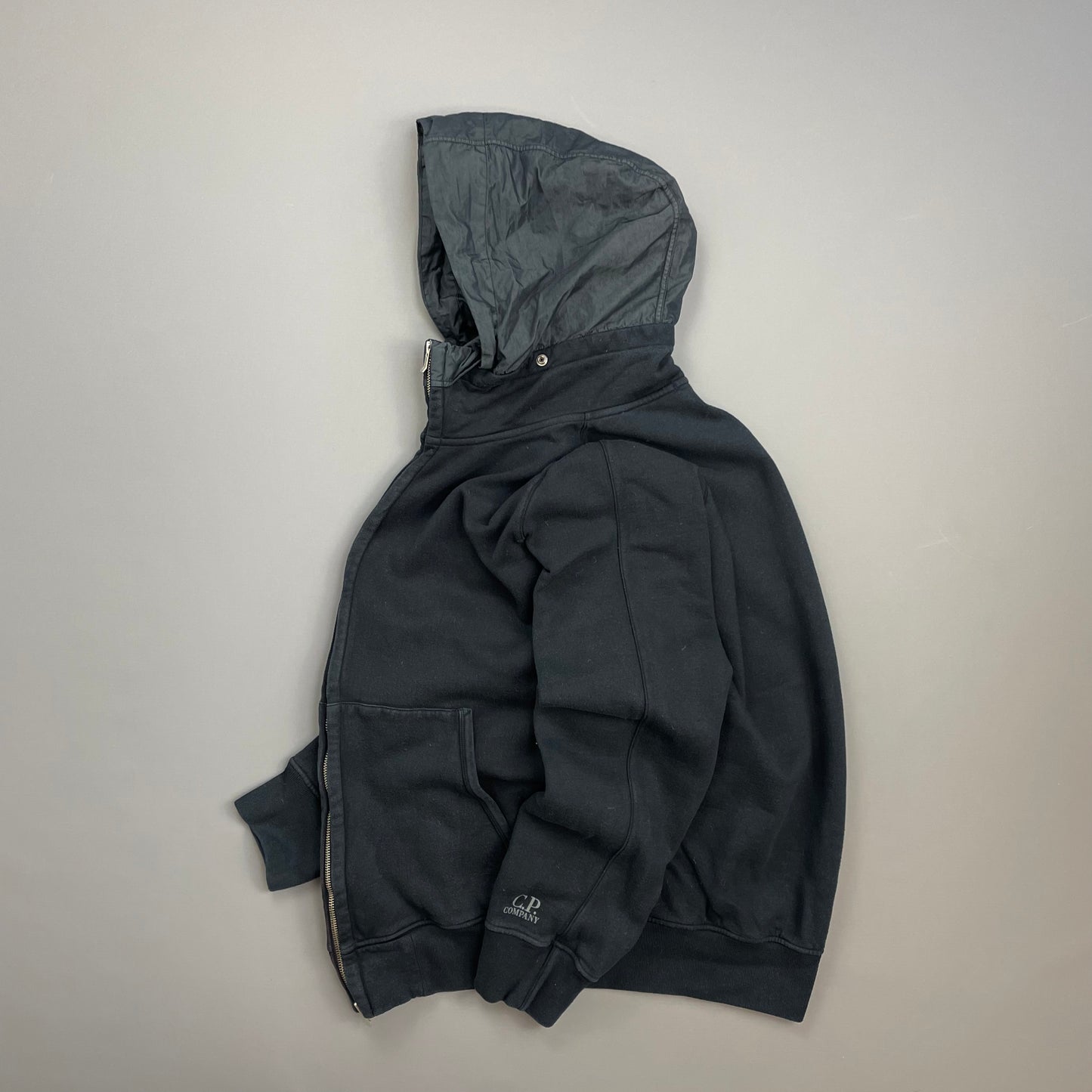 C.P. Company Navy AW08 Concealed Hood Zip-Through Cotton Jacket