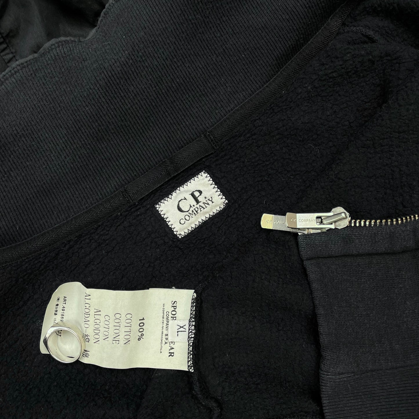 C.P. Company Navy AW08 Concealed Hood Zip-Through Cotton Jacket