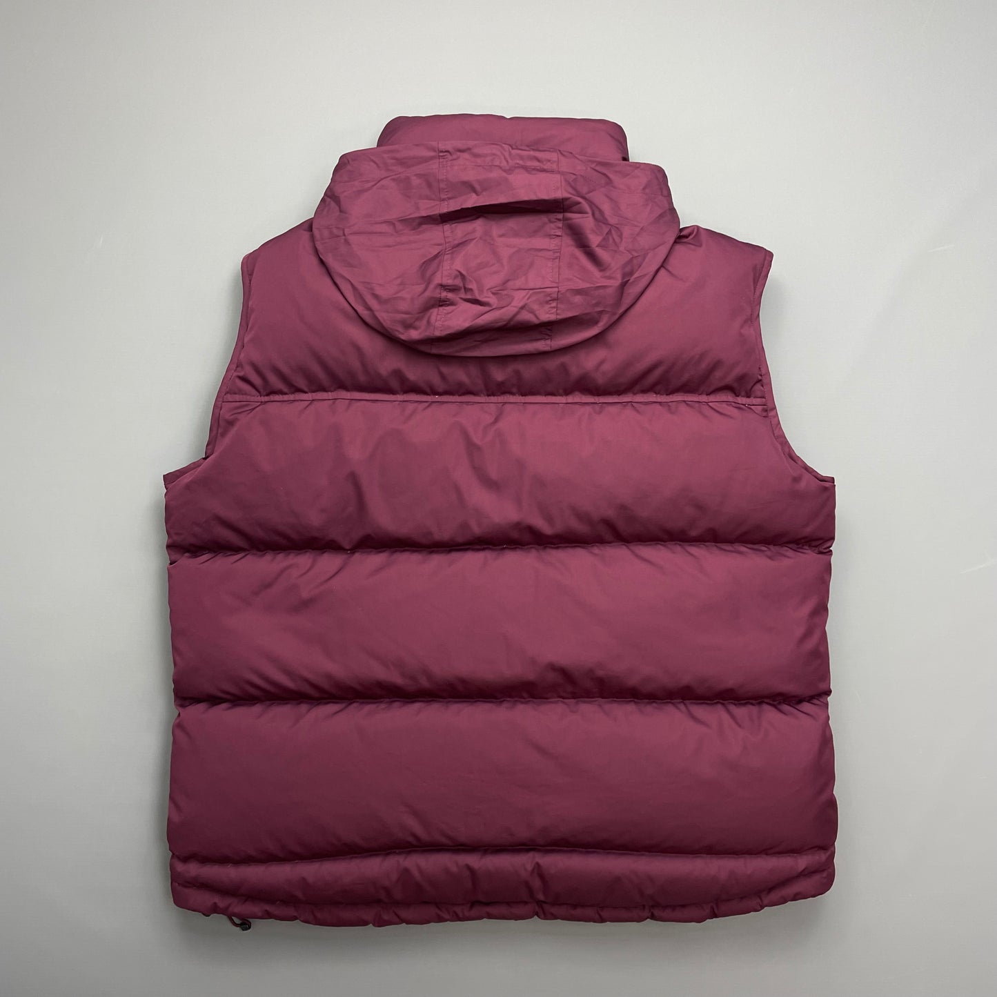 Nike Maroon 2002 Fall Release Down Puffer Gilet Vest w/ Concealed Hood